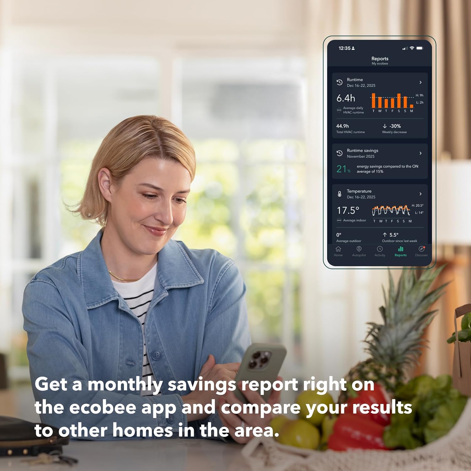 ecobee Smart Thermostat Premium with Smart Sensor and Air Quality Monitor - Programmable Wifi Thermostat - Works with Siri, Alexa, Google Assistant, Black - Image 14