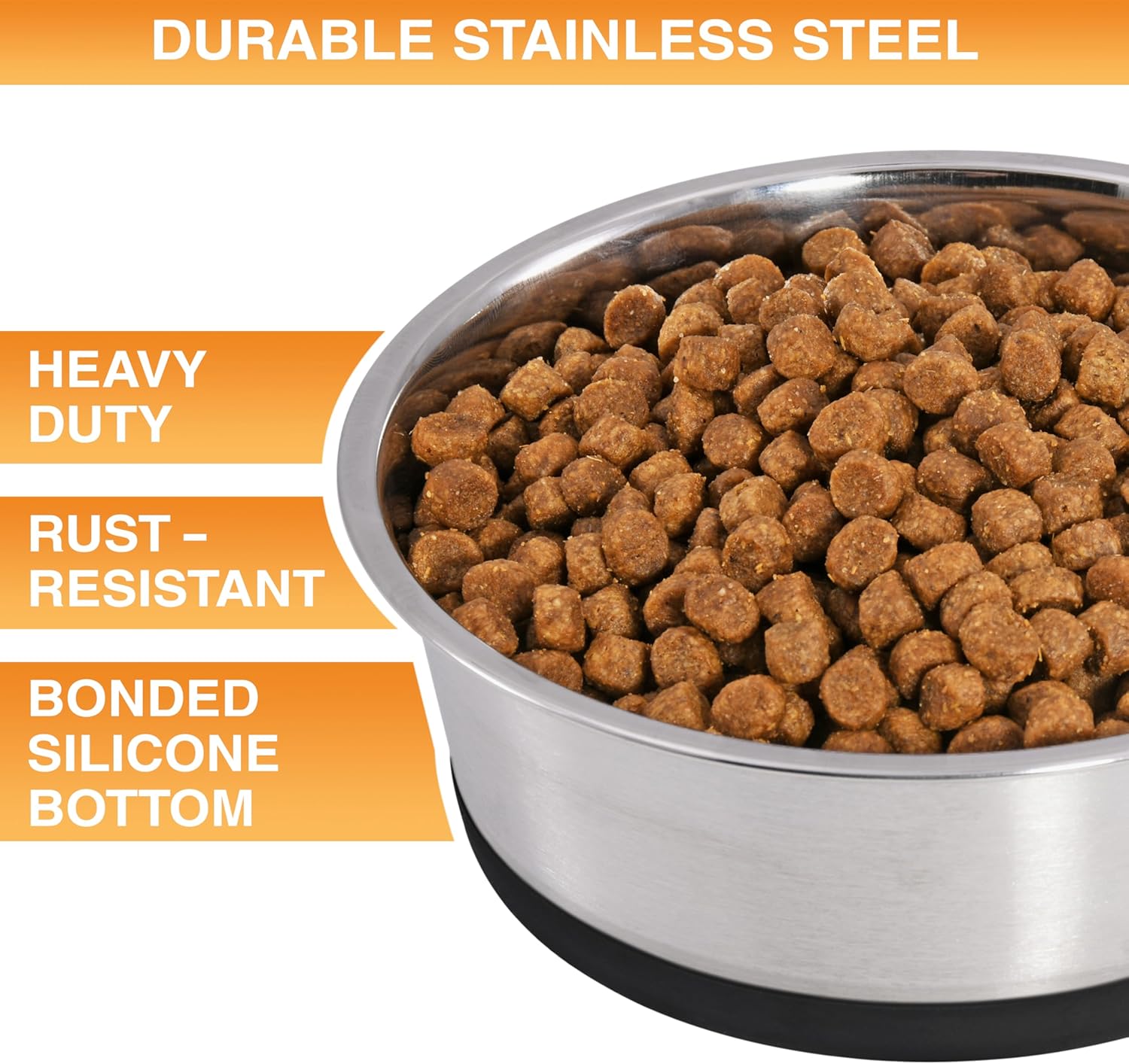 Neater Pet Brands Stainless Steel Dog Bowls with Non-Slip Rubber Bottom – 2 Cup (16 oz), Black - Set of 2 Heavy Duty Metal Dog Bowls, Dishwasher Safe, Food or Water Bowl, Ideal for Small Dogs & Cats - Image 2