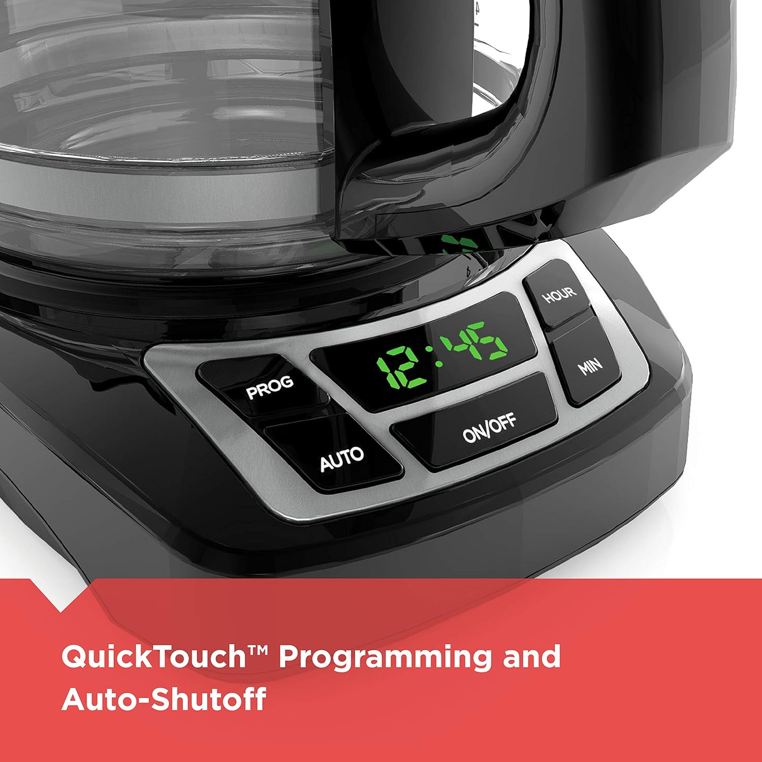 BLACK+DECKER 12-Cup Digital Coffee Maker, Programmable, Washable Basket Filter, Sneak-A-Cup, Auto Brew, Water Window, Keep Hot Plate, Black - Image 6