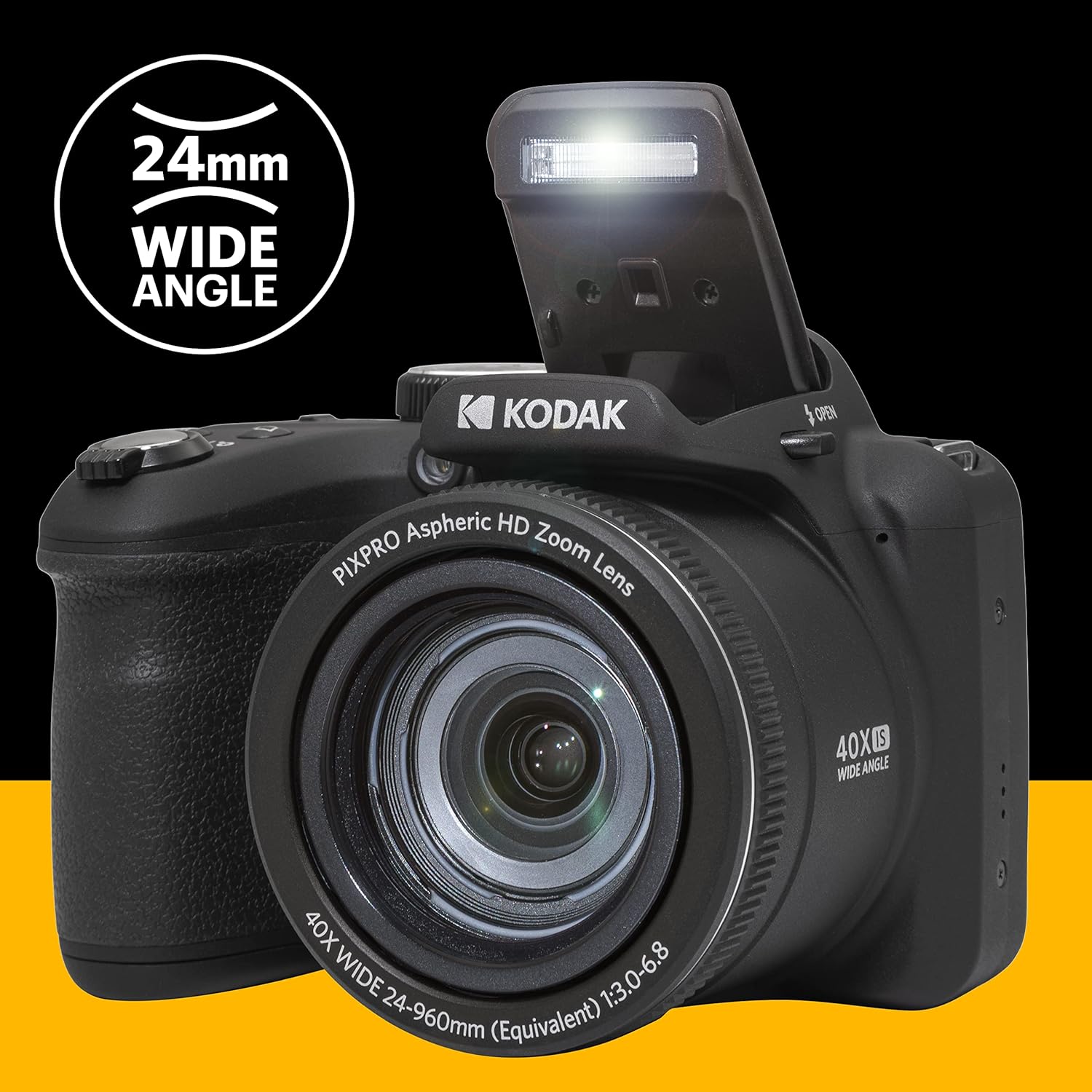 Kodak PIXPRO AZ405 Digital Camera, 40x Optical Zoom Bridge with 20MP Sensor, AA Batteries, OIS, 1080p Full HD Video, Black - Image 5
