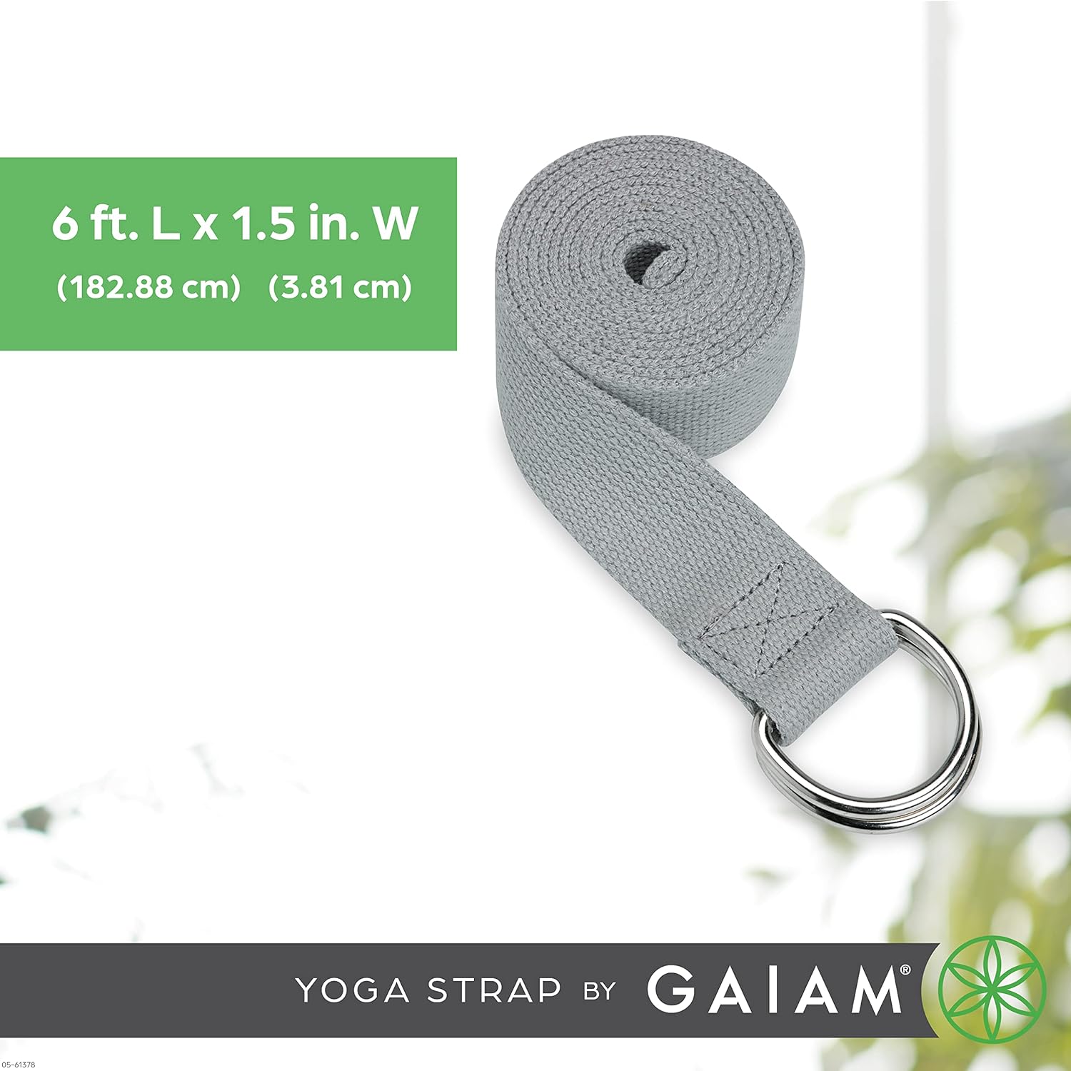 Gaiam Yoga Strap Premium Athletic Stretch Band with Adjustable Metal D-Ring Buckle Loop | Exercise & Fitness Stretching for Yoga, Pilates, Physical Therapy, Dance, Gym Workouts - Image 6