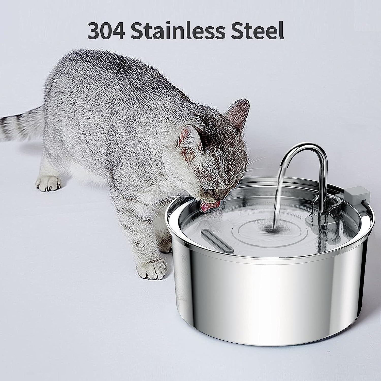 Tomxcute Cat Water Fountain, 3.2L/108oz Automatic Stainless Steel Pet Fountain Dog Water Dispenser, Ultra-Quiet Pump and 3 Replacement Filters & for Cats, Dogs, Multiple Pets - Image 9
