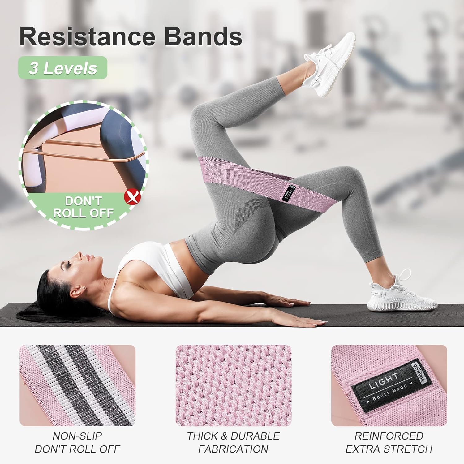 Booty Bands Set, Resistance Bands for Working Out, Exercise Bands for Women and Men Legs and Butt, Stretch Bands for Pilates, Yoga Starter Set - Image 2