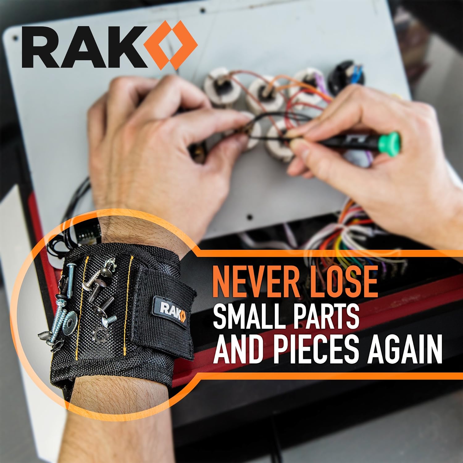 RAK Magnetic Wristband for Tools - Premium Tool Belt for Holding Screws Nails with Powerful Magnets, Birthday Gifts for Men, Cool Gadgets Stuff Gifts for Dad, Husband, Grandpa, Handyman, Him - Image 8