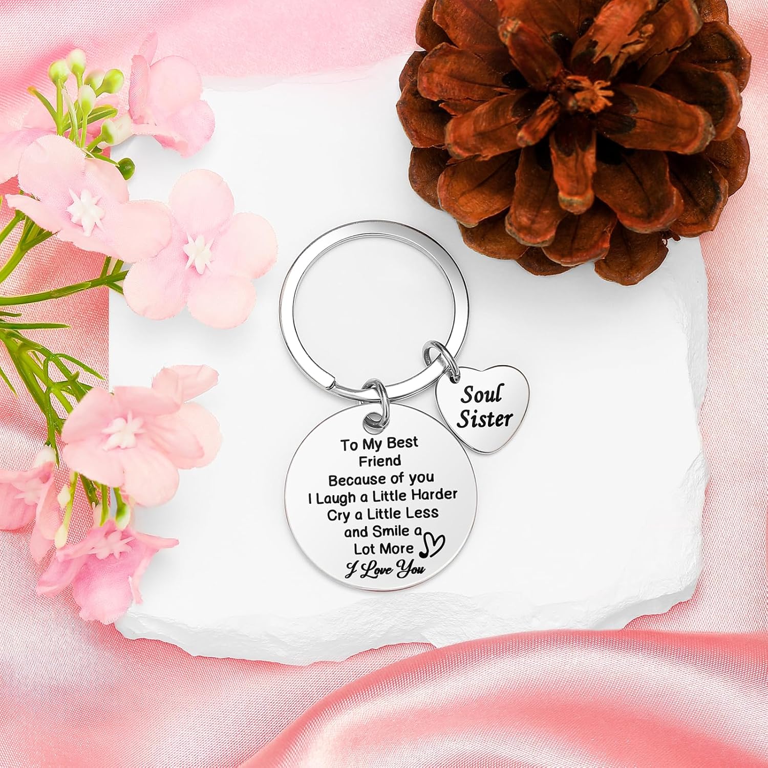 Best Friend Birthday Gifts for Women Friendship Gifts for Women Friends Unique Bestfriend Birthday Gift for Woman Bestfriend gift Ideas for Bestie BFF Soul Sister - Mug, Keychain, Candle, Bracelet - Image 5