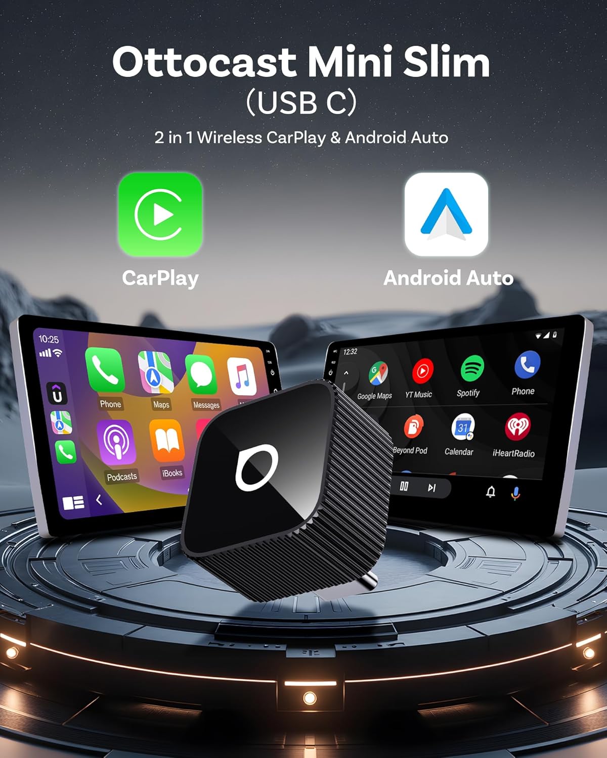 Ottocast Mini Cube 3.0 USB C Wireless CarPlay Adapter, Android Auto Wireless Adapter, Plug & Play with Fast Auto-Reconnect, Mini Car Adapter - Image 4