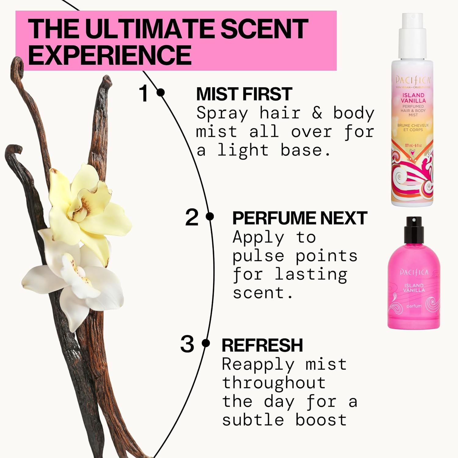 Pacifica Island Vanilla Hair Mist Perfume and Full Body Spray for Women - Fragrance Spray for A Mood-Lifting Experience, Paraben-Free, Clean Beauty No Alcohol, Vegan & Cruelty-Free, 6 oz oz - Image 10