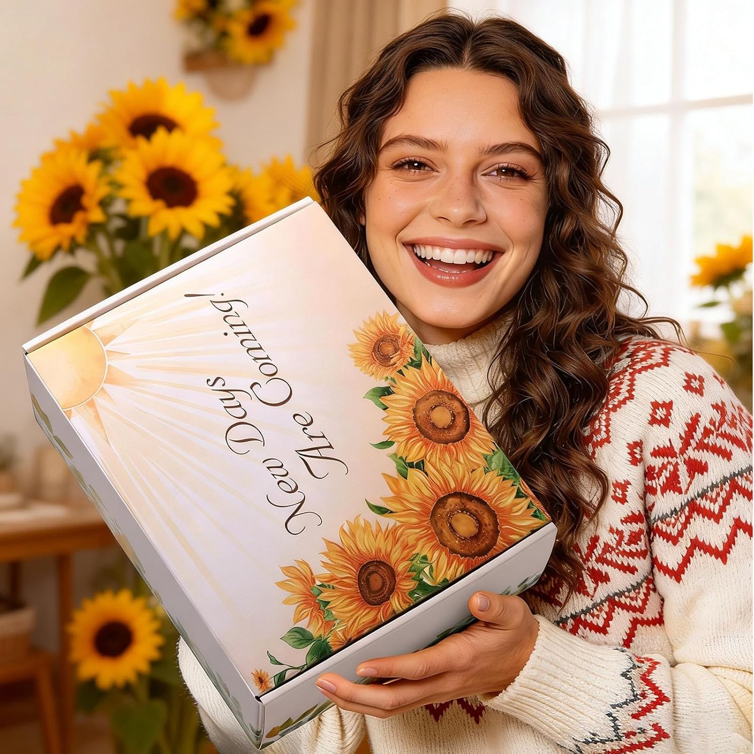 Sunflower Birthday Gifts for Women Self Care Gift - Sending Sunshine Gift Box Get Well Soon Sympathy Gift Basket for Women Care Package, Easter Mothers Day Inspirational Gifts for Her Wife Best Friend - Image 5