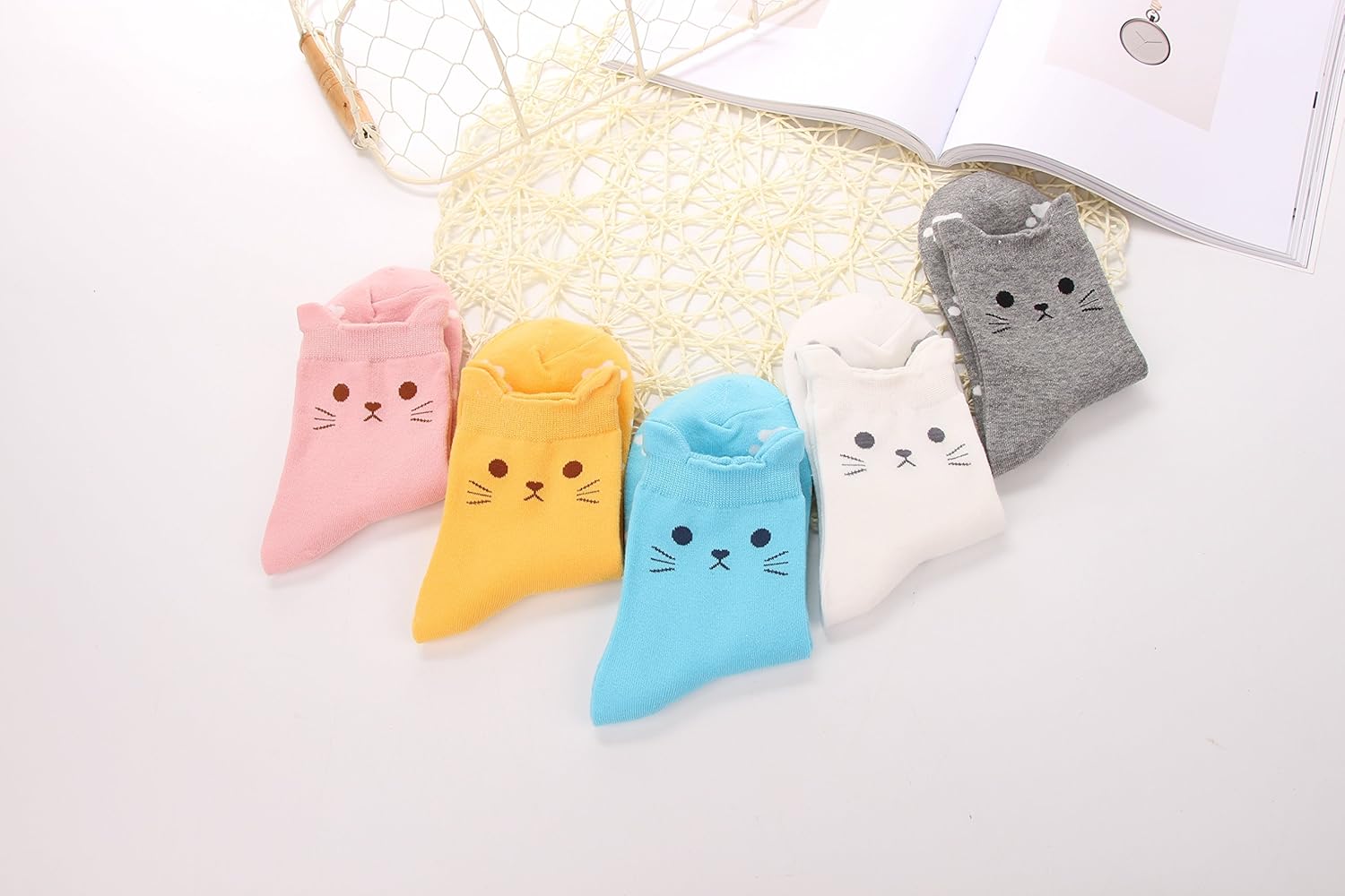 Jeasona Women's Cat Socks Cat Gifts Cute Animal Socks Dog Owl Gifts for Women - Image 6