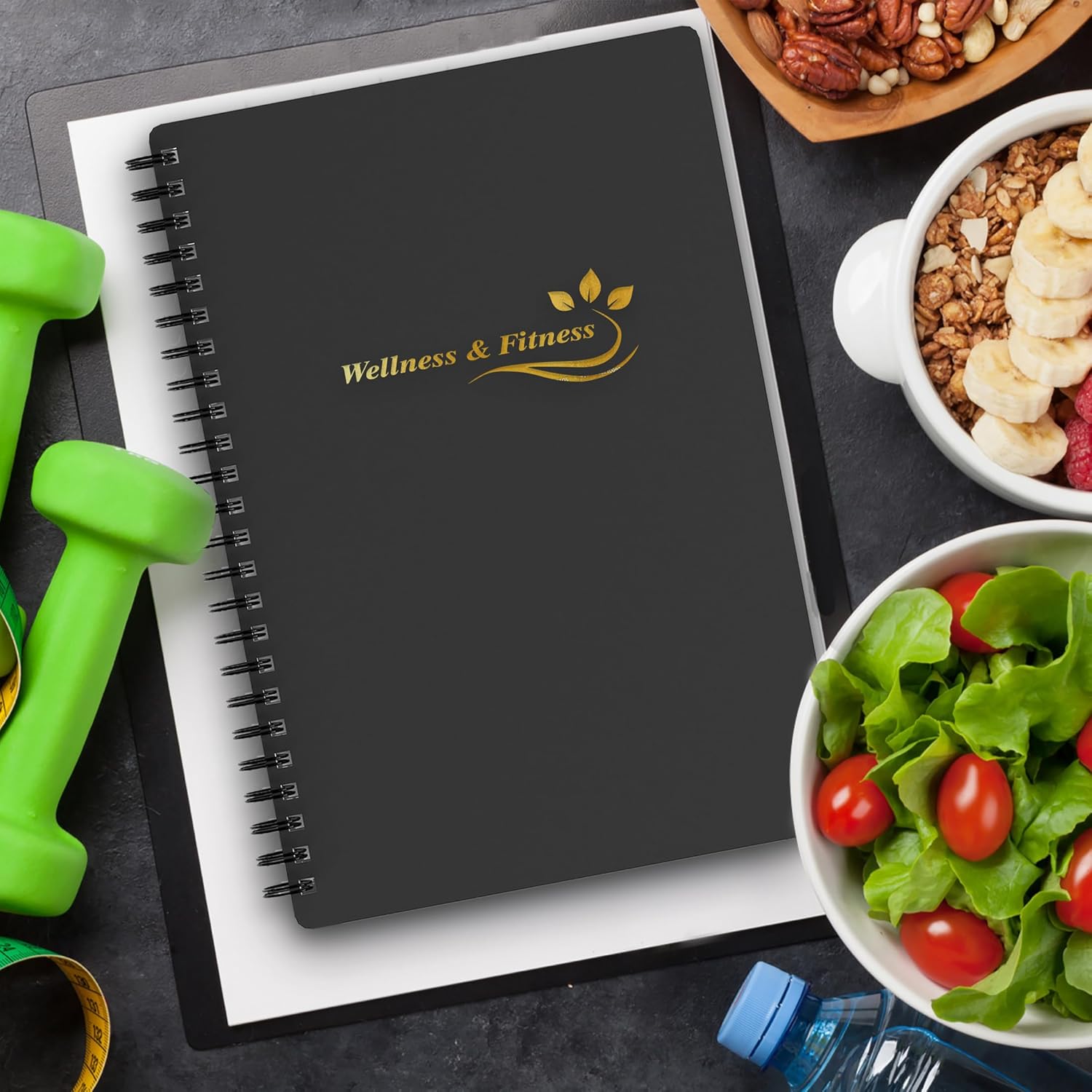 Wellness Planner & Fitness Log - Daily Diet & Health Journal with Weight Loss, Wellness Journal Notebook for Tracking Fitness, Sleep, Nutrition, Meal, Habits, A5(5.8 x 8.6 inch) (Black Golden) - Image 6
