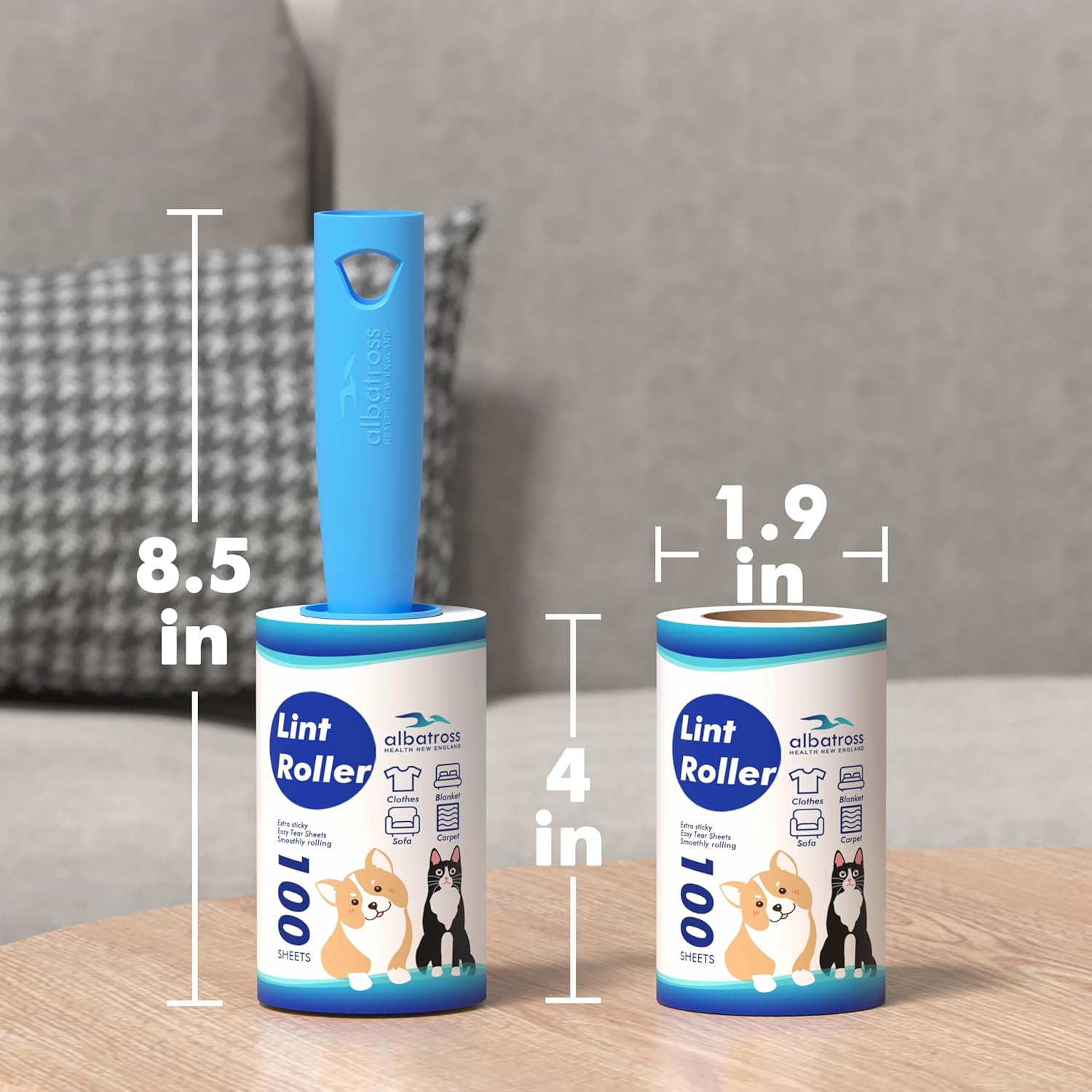 Extra Sticky Lint Roller, Mega Value Set 400 Sheets for Pet Hair Removal, Dog and Cat Lint Remover for Clothes, Furniture, Carpet - Image 3