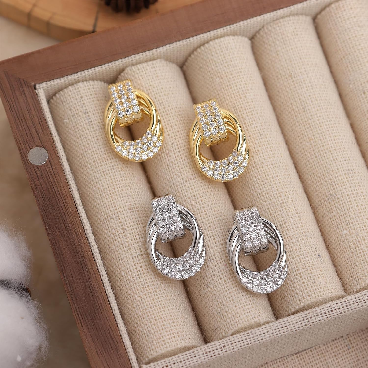 Jean Beau Chunky Gold Stud Earrings for Women Trendy Gold Plated Dangle Drop Wedding Prom Birthday Fashion Office Jewelry Gift - Image 7
