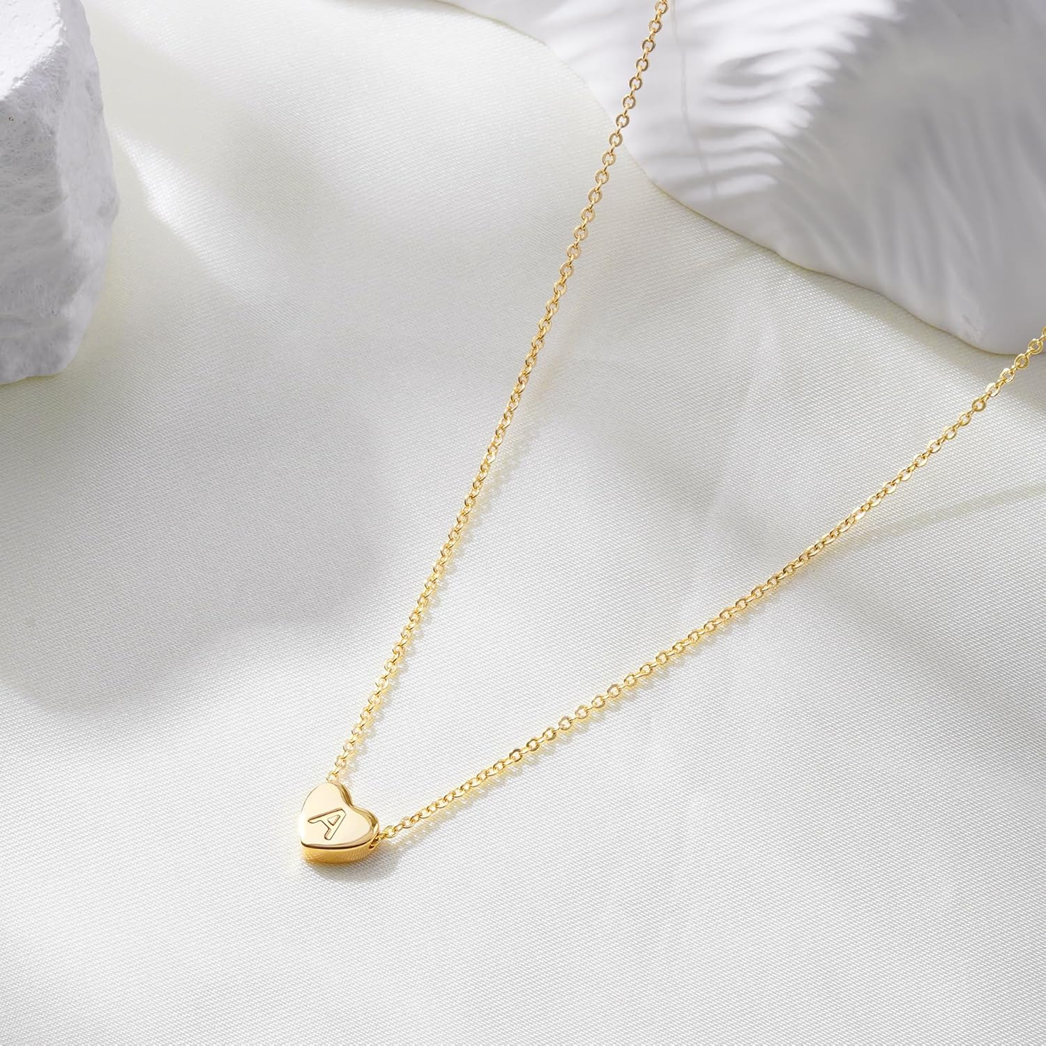 Turandoss Easter Basket Stuffers for Kids Teen Girls - Dainty 14K Gold Plated Heart Initial A-Z Pendant Letter Heart Necklace Birthday Easter Gifts for Girls Teens Women - Image 6