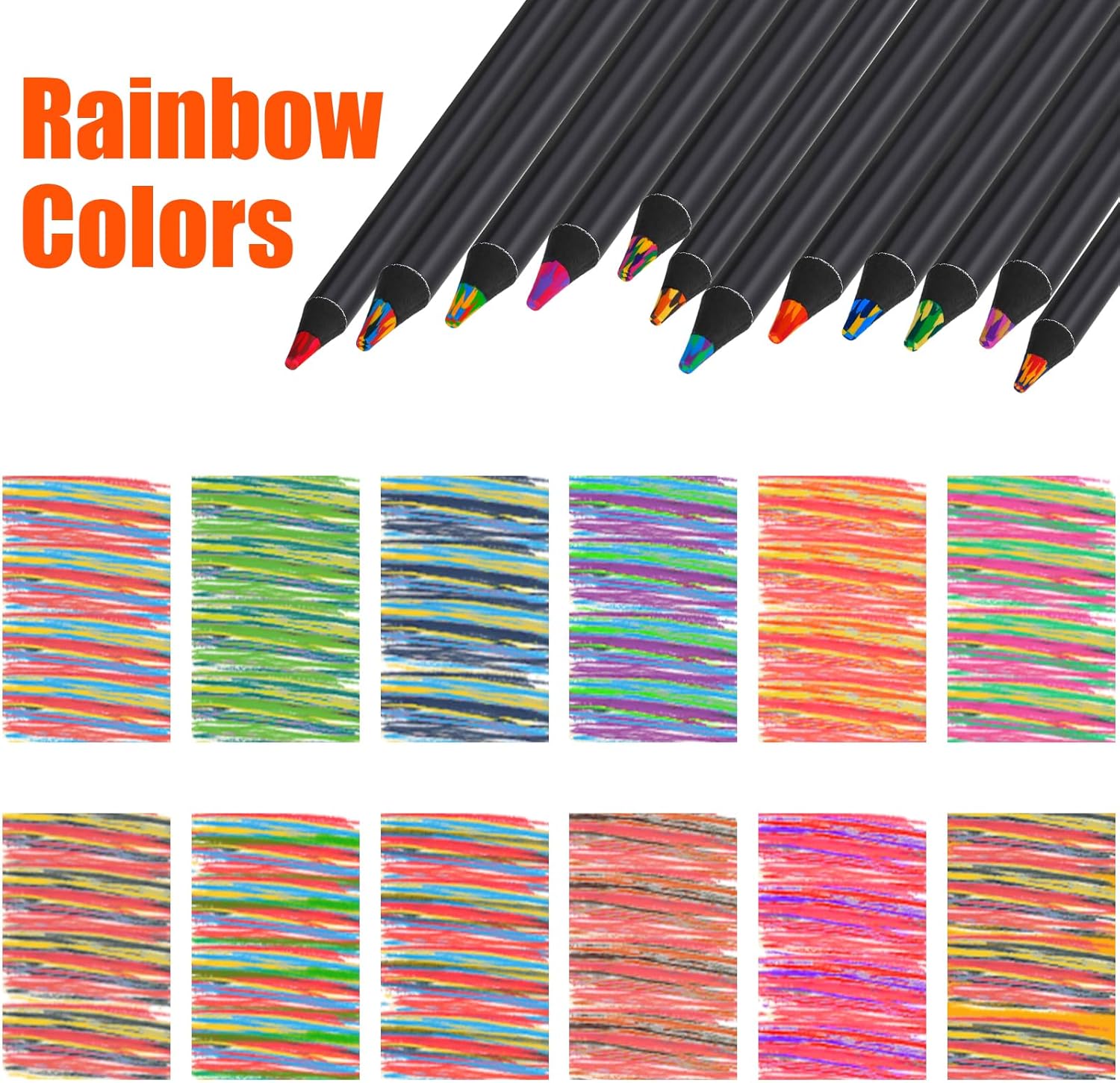 Easter Basket Stuffers for Teens, Easter Gifts for Kids, Girl Boys Art Supplies Trendy Stuff 12 Colored Rainbow Pencils, Birthday Party Favors Arts and Crafts 5-12 Year Old - Image 4