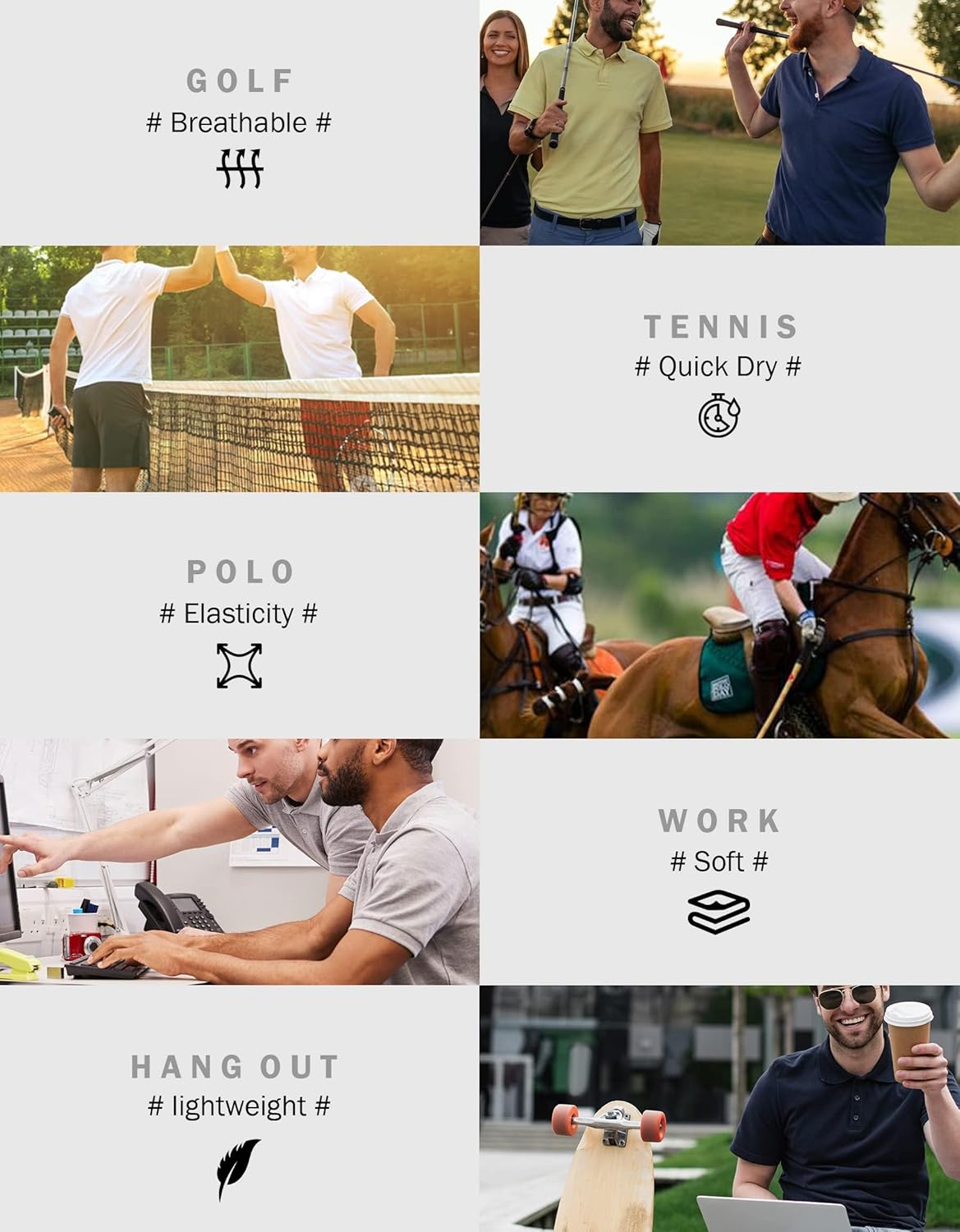 TELALEO 4/5 Pack Mens Polo Shirts Quick Dry Short Sleeve Golf T Shirt Performance Moisture Wicking Casual Workout - Image 5