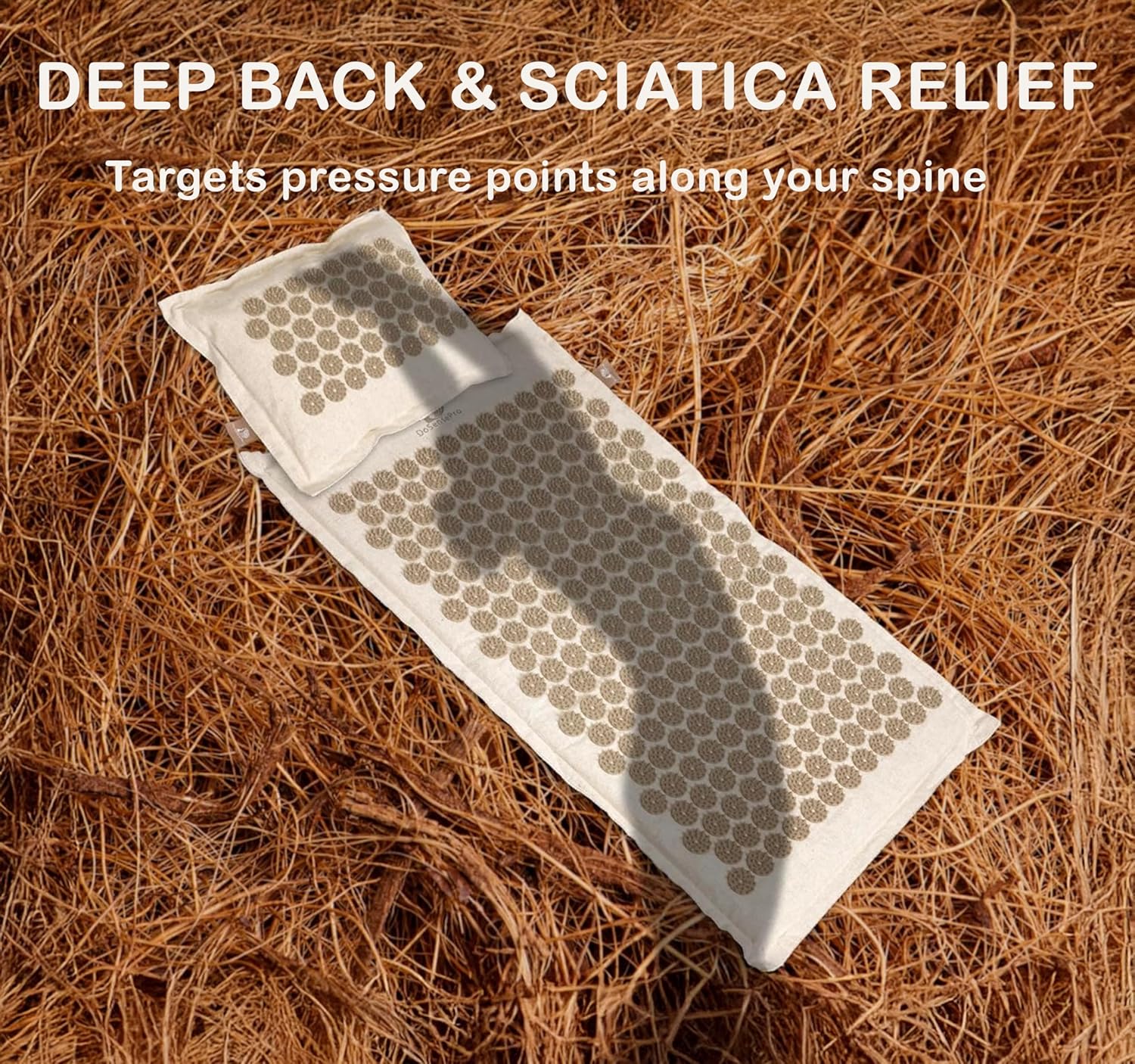 Acupressure Mat & Pillow Set for Back Pain, Neck Pain & Sciatica Relief – Extra Long Bed of Nails Mat 29” with Coconut Fiber for Stronger Pressure, Stress Relief, Muscle Recovery & Sleep – DoSensePro - Image 2