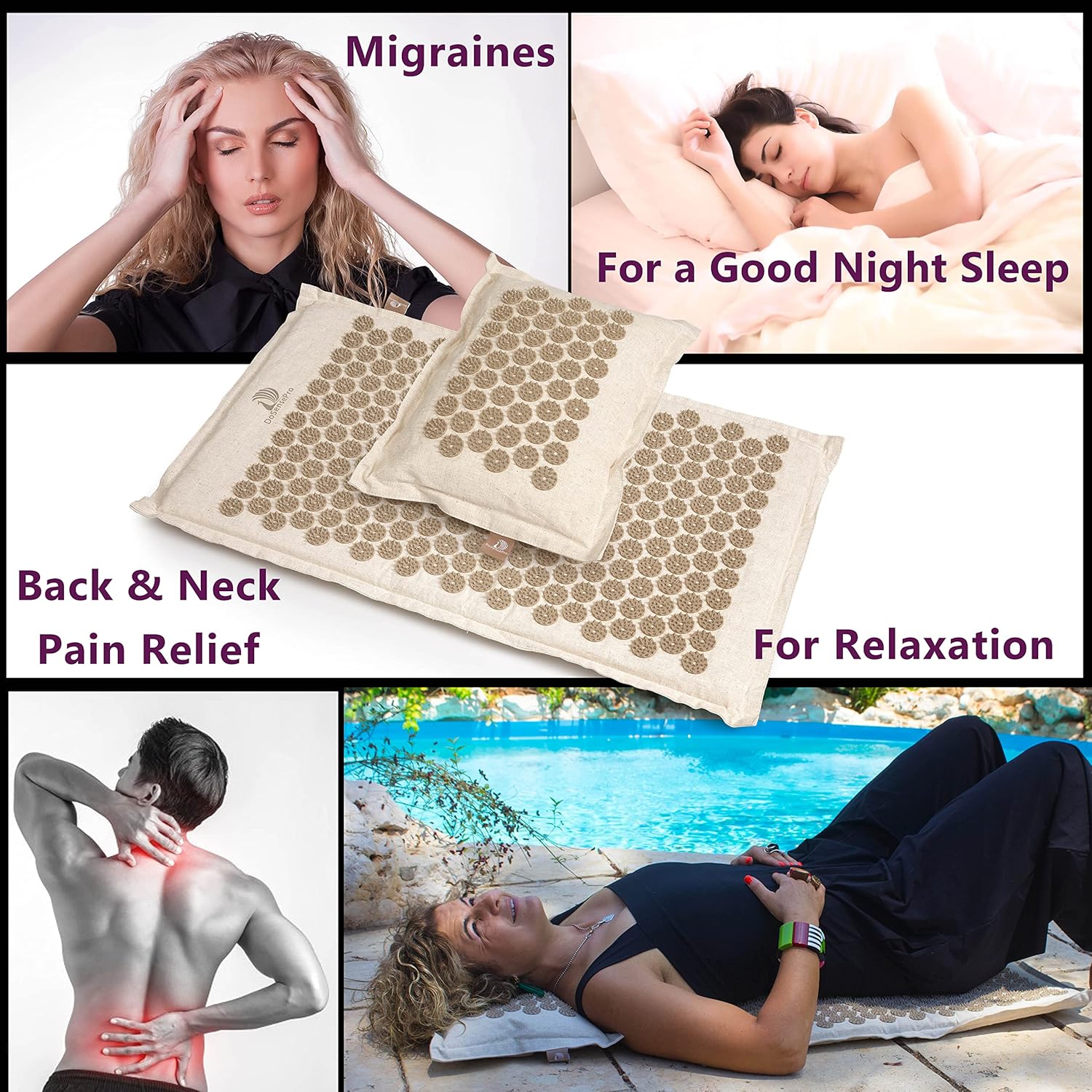 Acupressure Mat & Pillow Set for Back Pain, Neck Pain & Sciatica Relief – Extra Long Bed of Nails Mat 29” with Coconut Fiber for Stronger Pressure, Stress Relief, Muscle Recovery & Sleep – DoSensePro - Image 7