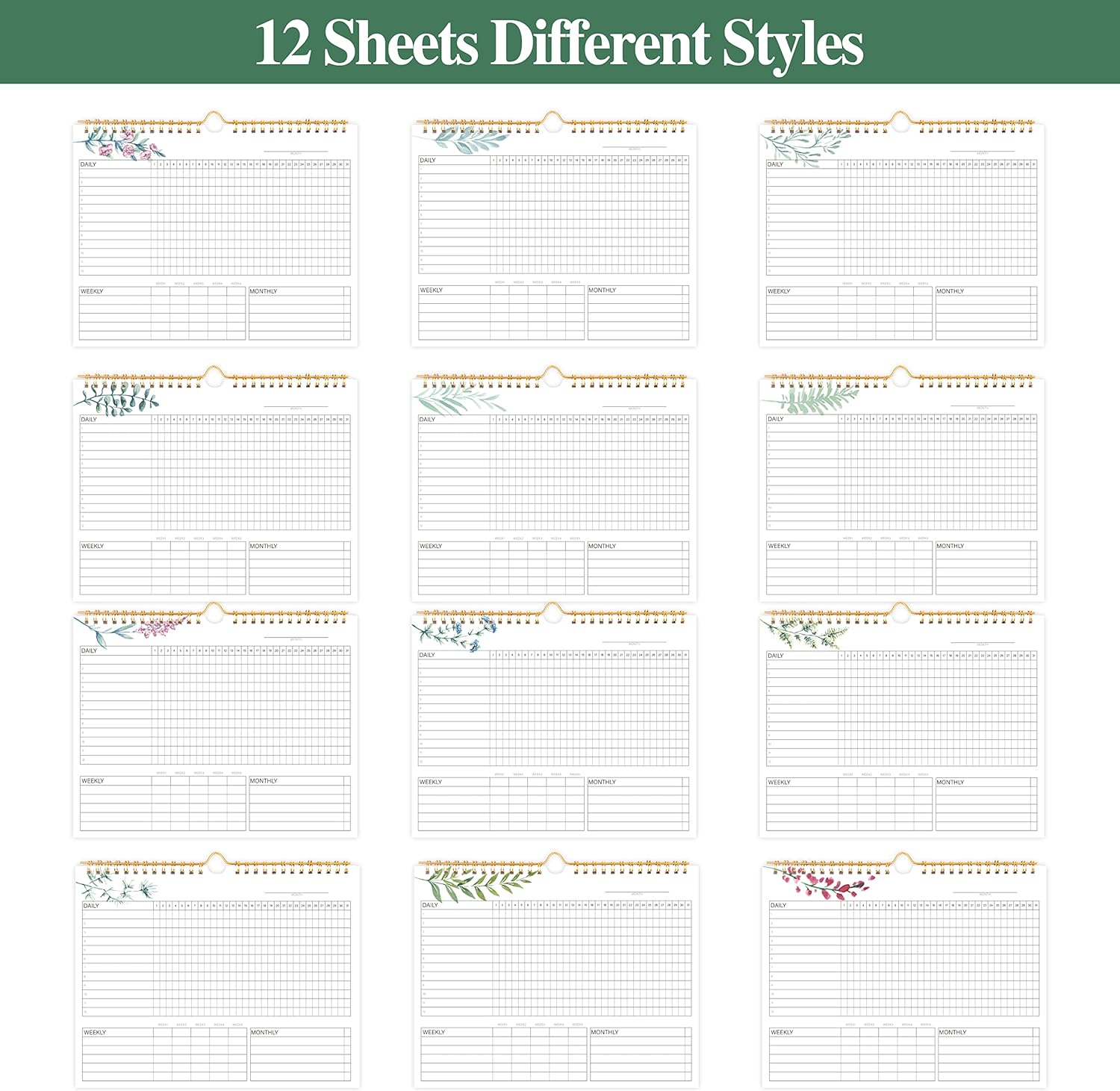 Habit Tracker Calendar- 12 Months Undated Daily, Weekly & Monthly Period Habit Tracker Journal, Writable Habits Track Calendar for Goal Setting, Boost Productivity, Workout Motivation & Self Care Tool - Image 4