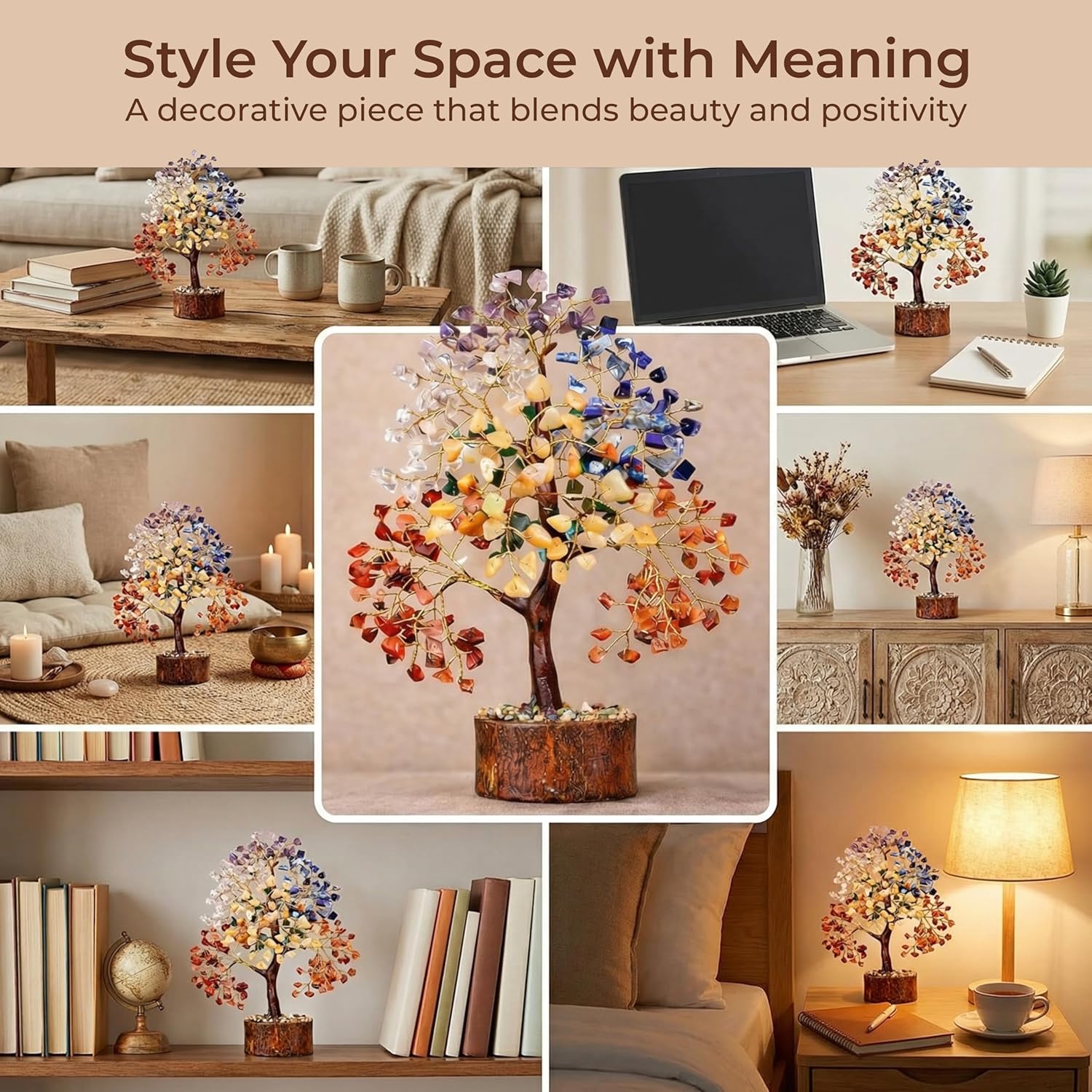 Crystal Tree of Life 7 Chakra Birthday Gifts for Women, Unique Gifts for Her, Home and Office Decor, Handmade Healing Crystals Tree Bring Positive Energy, Money, Good Luck, Gifts for Mom & Love Ones - Image 7