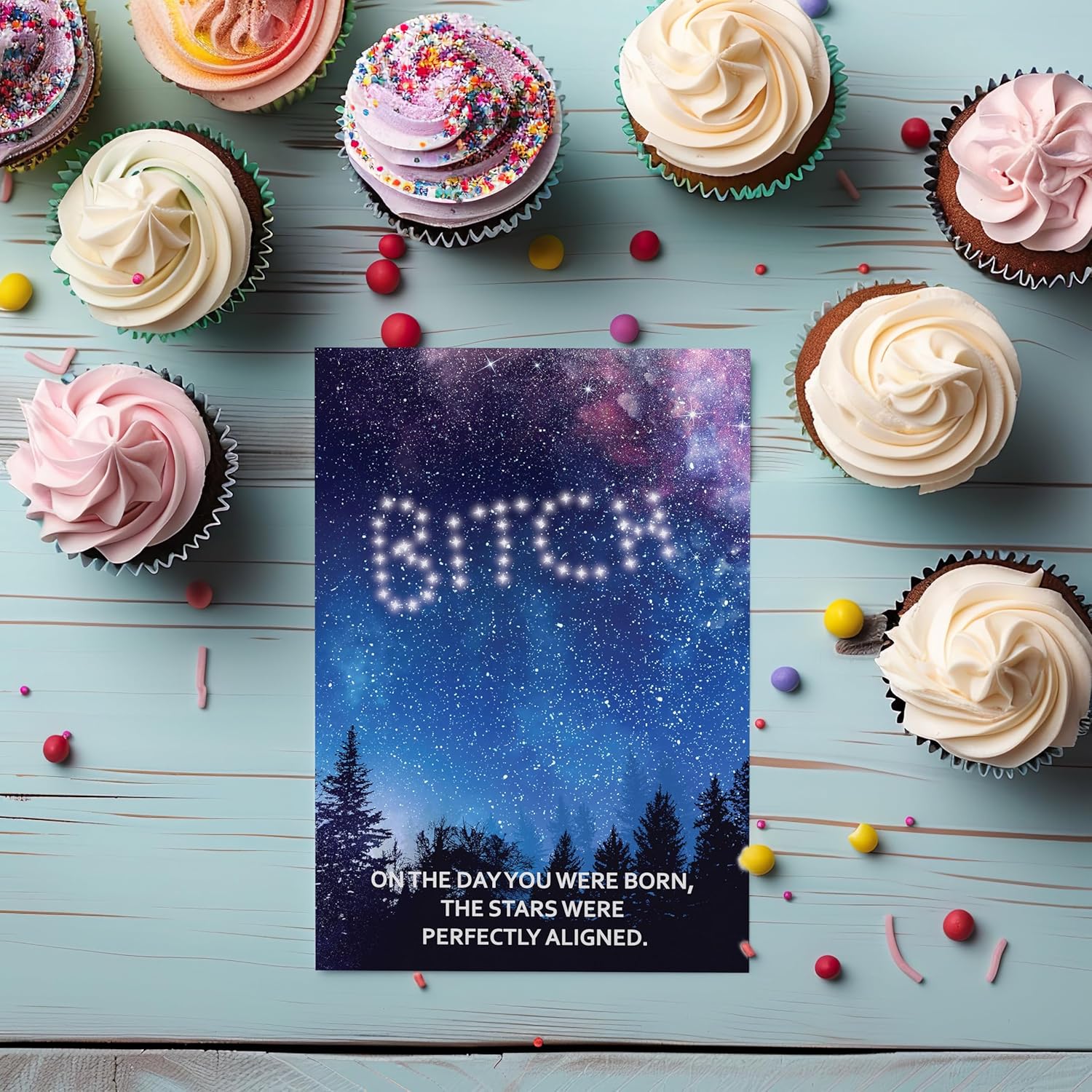 Gelid On The Day You Were Born, The Stars Were Perfectly Aligned - Funny Happy Birthday Cards for Women Her Sister - Humorous Thinking of You Gift Idea Best Friend - Bday Card for Bestie Girlfriend - Image 7