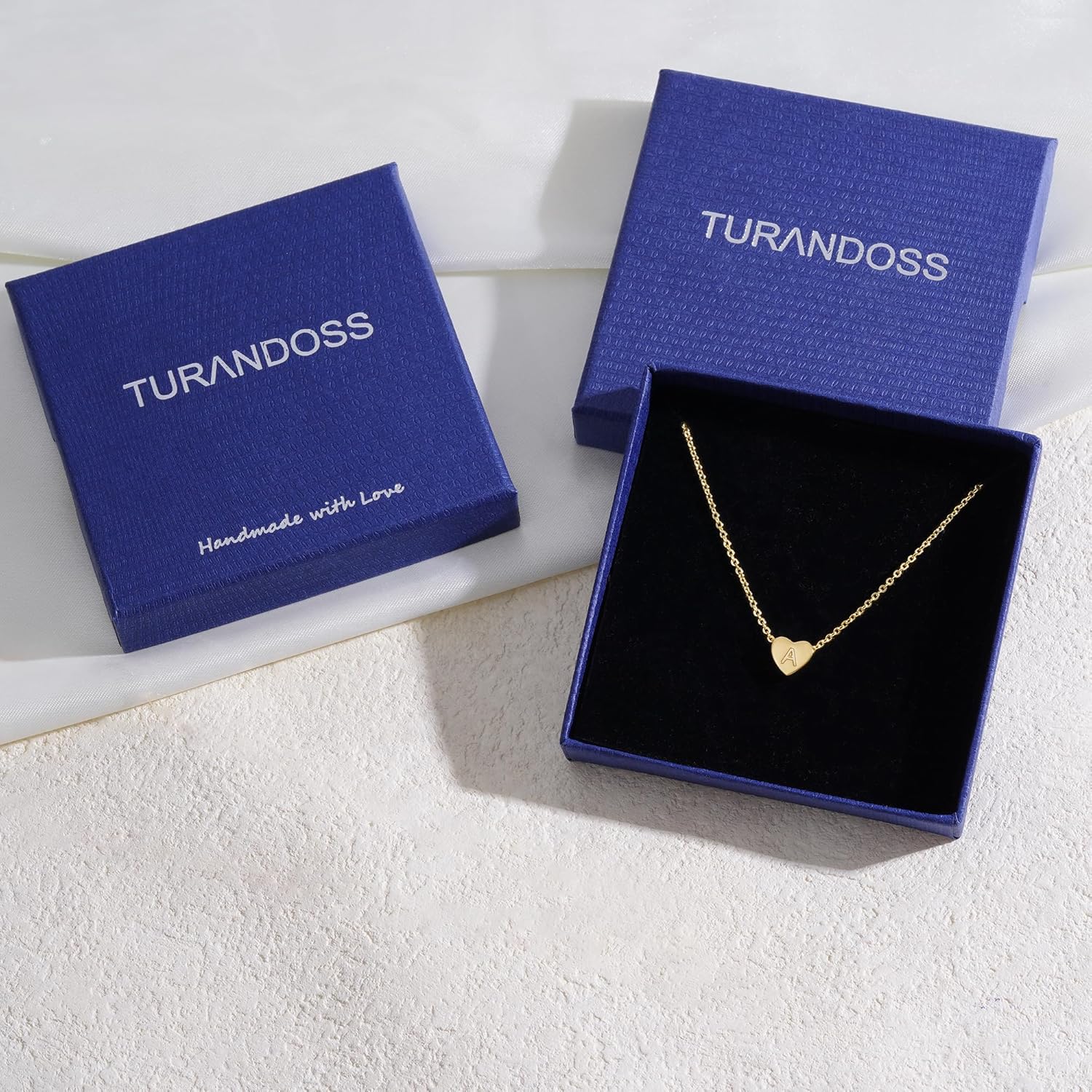 Turandoss Easter Basket Stuffers for Kids Teen Girls - Dainty 14K Gold Plated Heart Initial A-Z Pendant Letter Heart Necklace Birthday Easter Gifts for Girls Teens Women - Image 7