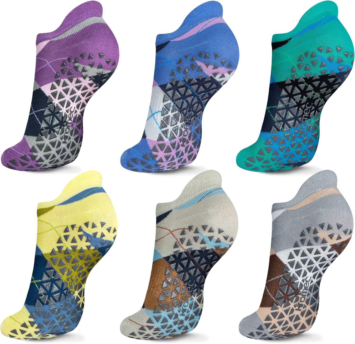 Non Slip Yoga Socks with Grips for Pilates, Ballet, Barre, Barefoot, Hospital Anti Skid Socks for Women and Men