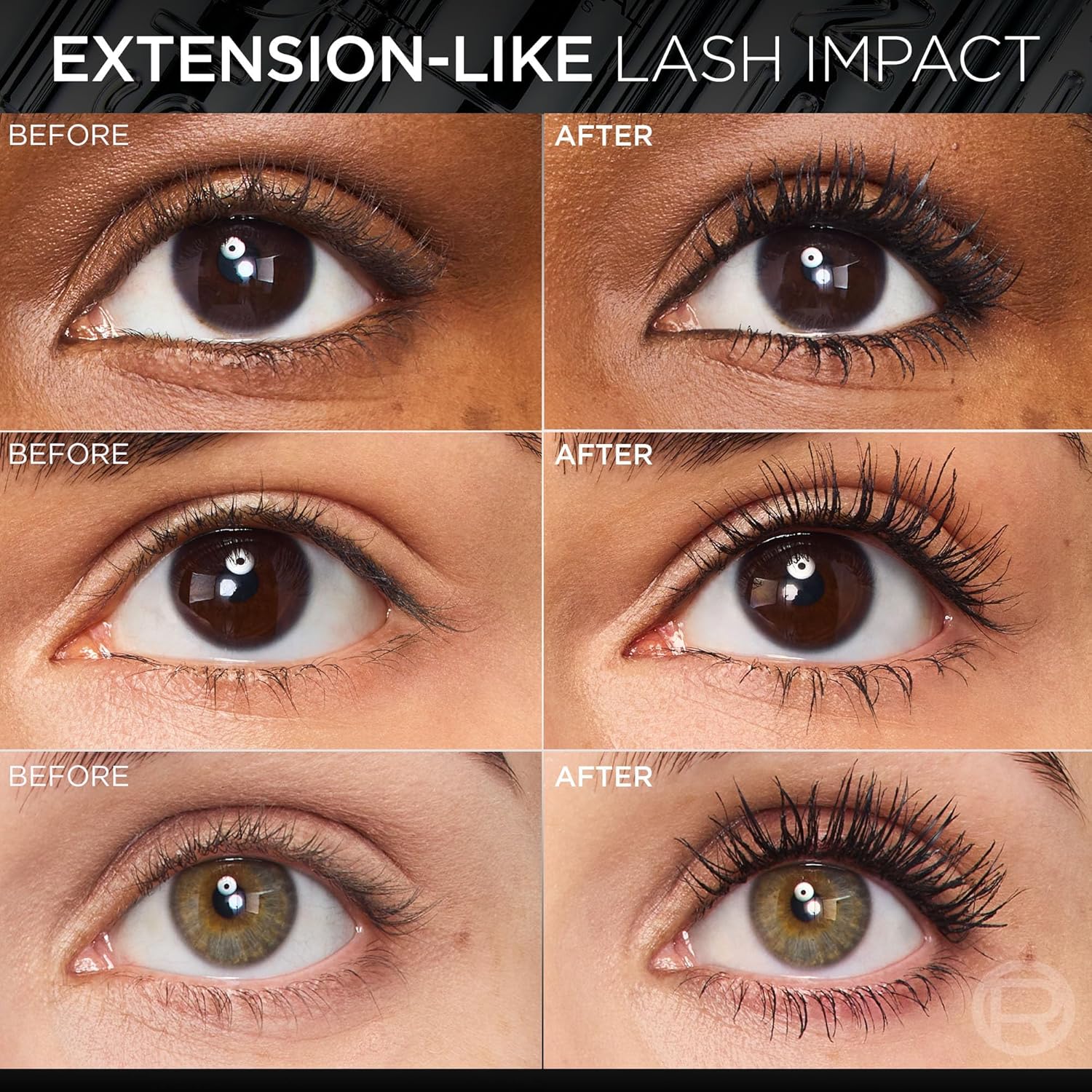 L'Oreal Paris Extensionist Waterproof Mascara, Lengthening, Volumizing, and Curling Formula For a Lash Extension Eye Makeup Look, Waterproof Black - Image 2