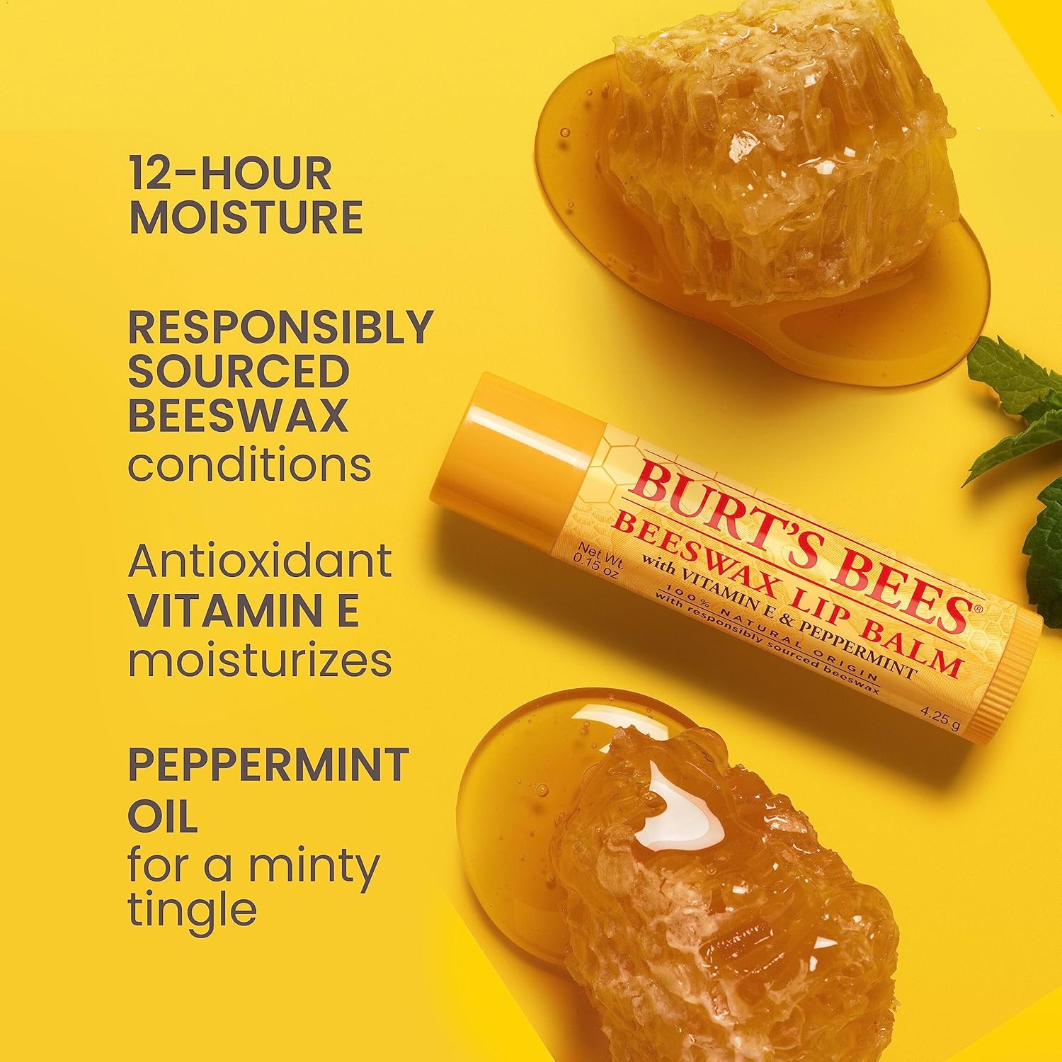 Burt's Bees Lip Balm Beeswax and Ultra Conditioning Lip Balm Pack, Hydrating Lip Moisturizer with Kokum and Shea Butter, Natural Origin Lip Care, 4 Tubes, 0.15oz. - Image 2