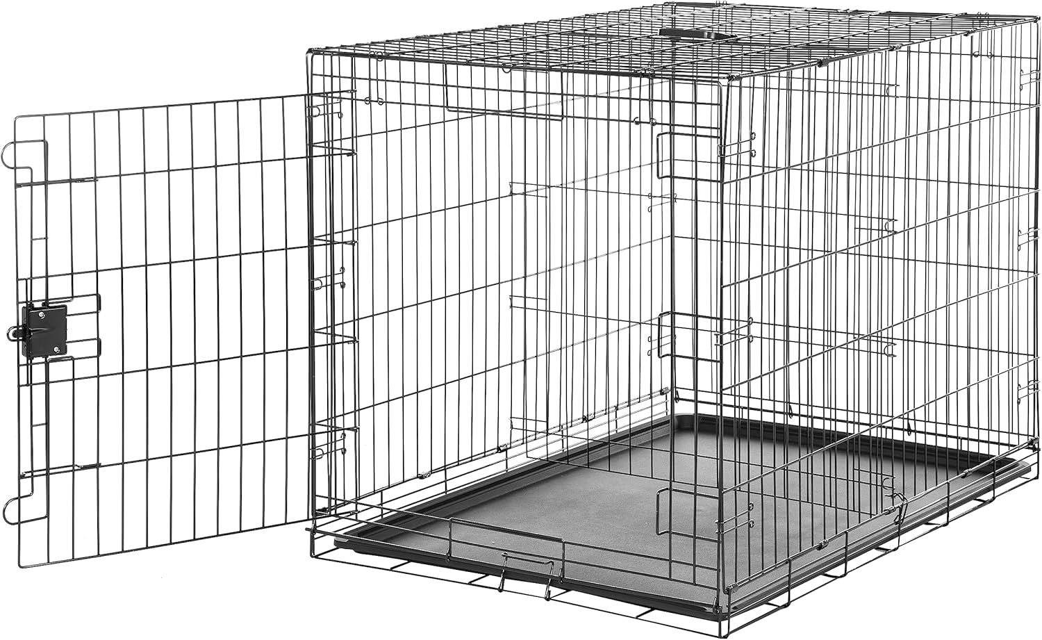 Amazon Basics - Durable, Foldable Metal Wire Dog Crate with Tray, Single Door, 42 x 28 x 30 in, Black