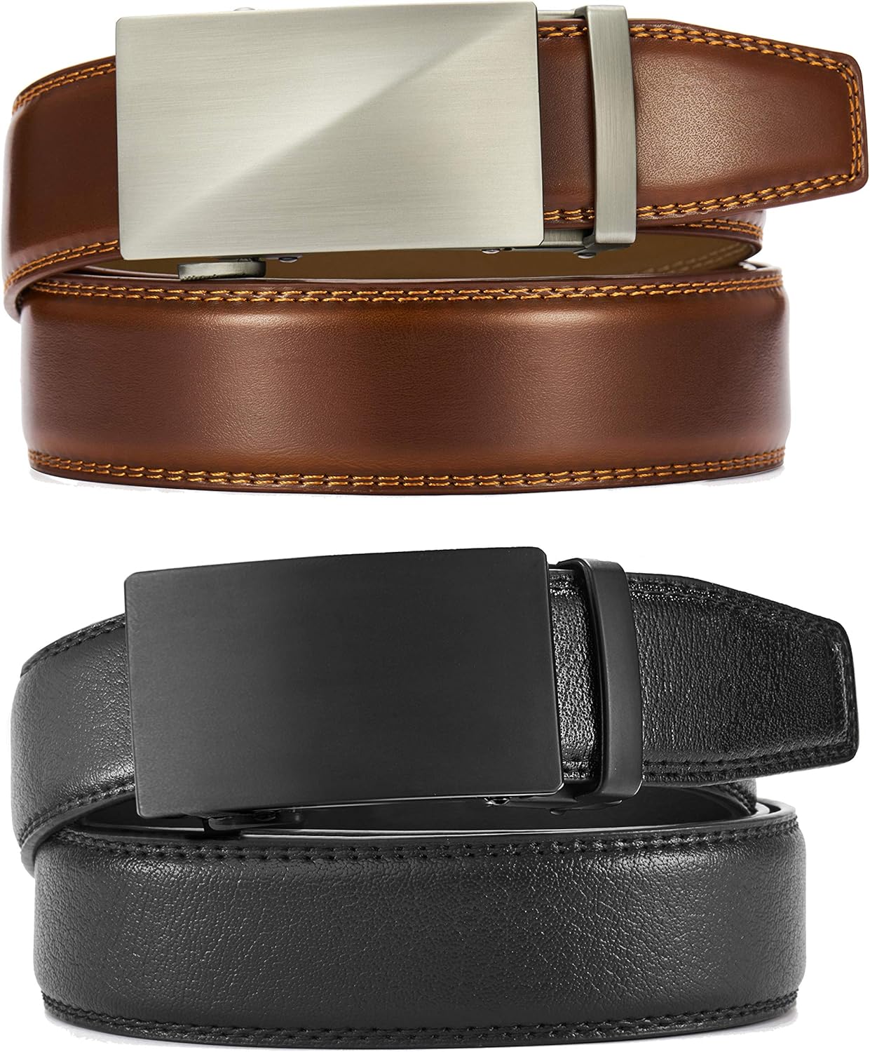 CHAOREN Leather Ratchet Belt Men 2 Pack - Customizable Fit, Effortless Style (35mm) - Image 5