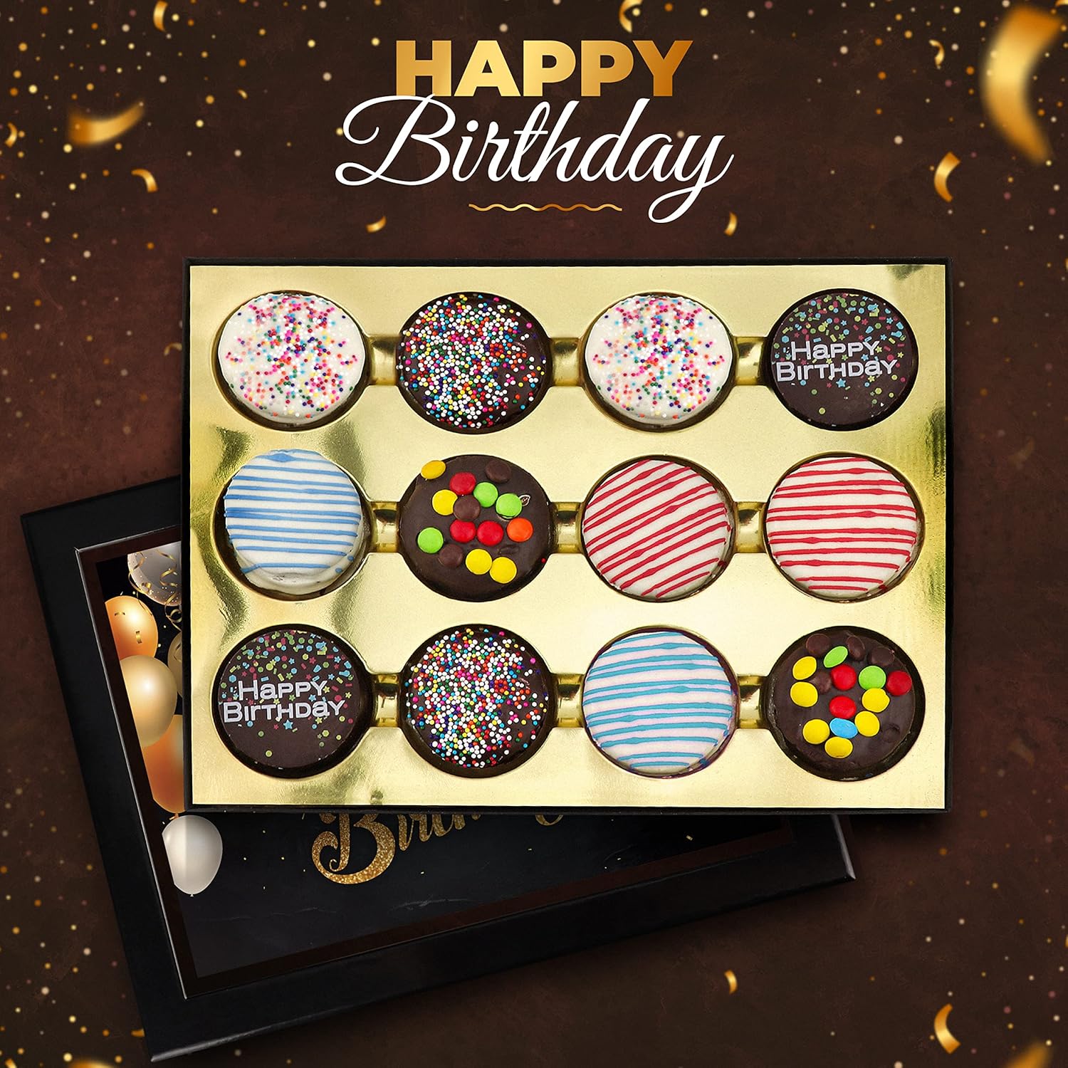 Birthday Cookies Gift Basket for Men and Women – Gourmet Chocolate Cookies, Happy Birthday treats for Food Gifts by Empire Delights, 12 Count Chocolate Gift Box - Image 7