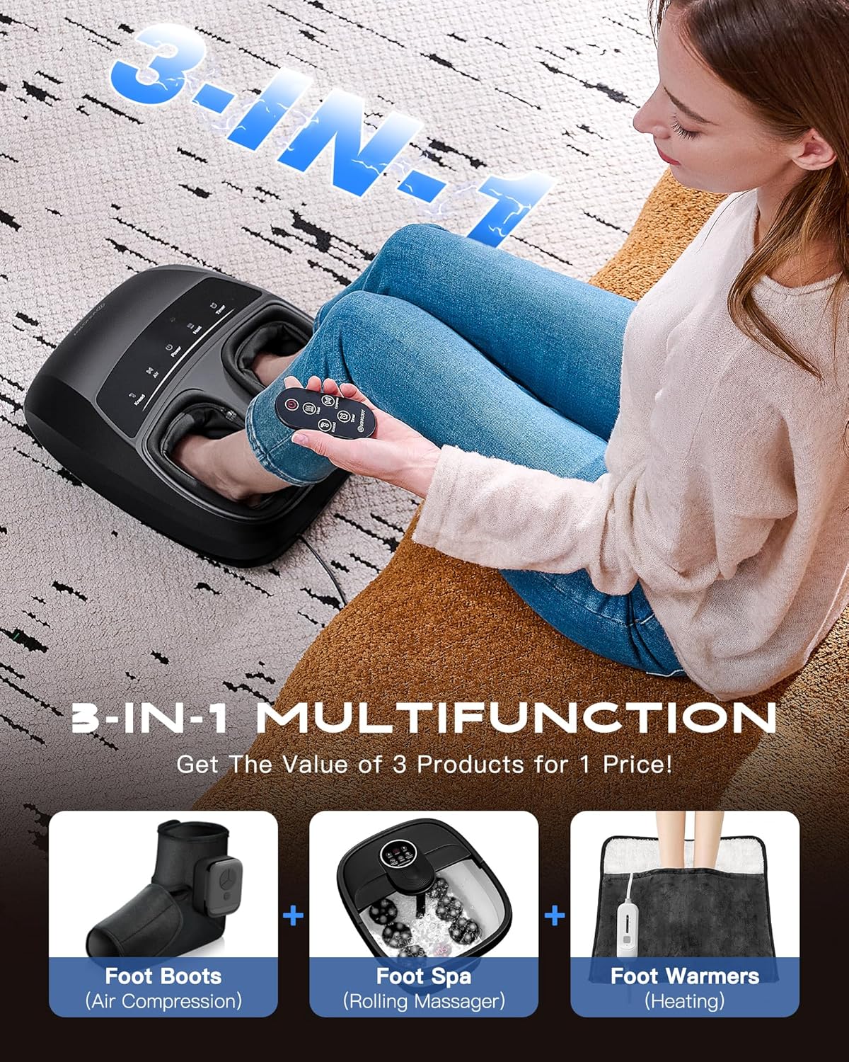 KINGJOY Foot Massager with Heat - Professional Shiatsu Deep Kneading for Neuropathy & Plantar Fasciitis Relief | 2026 Upgraded Model - Image 7