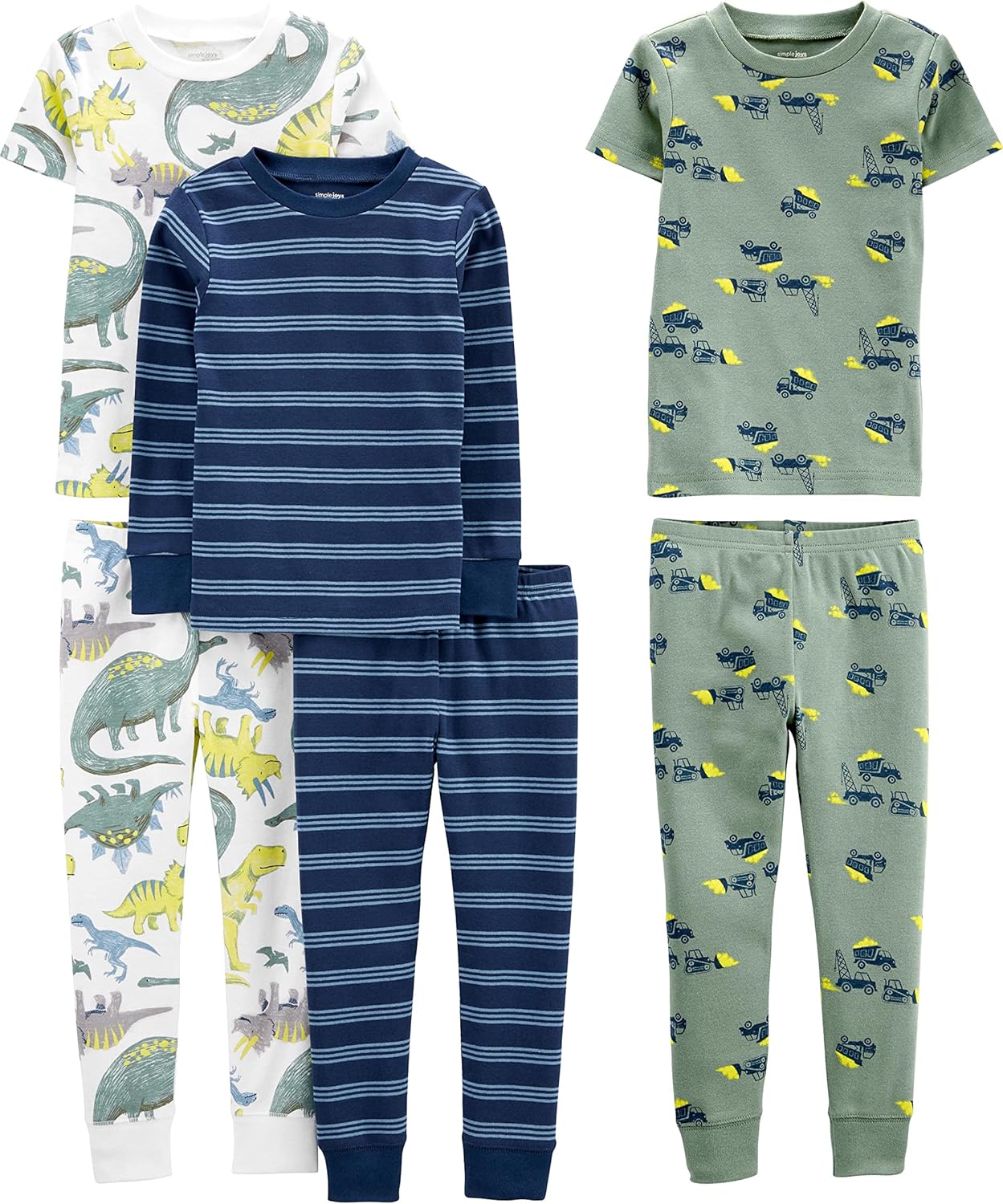 Simple Joys by Carter's girls 6-piece Snug Fit Cotton Pajama Set