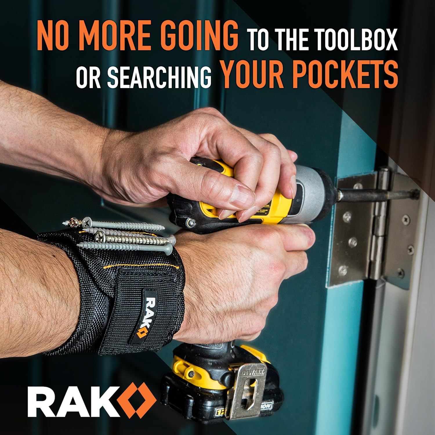 RAK Magnetic Wristband for Tools - Premium Tool Belt for Holding Screws Nails with Powerful Magnets, Birthday Gifts for Men, Cool Gadgets Stuff Gifts for Dad, Husband, Grandpa, Handyman, Him - Image 2