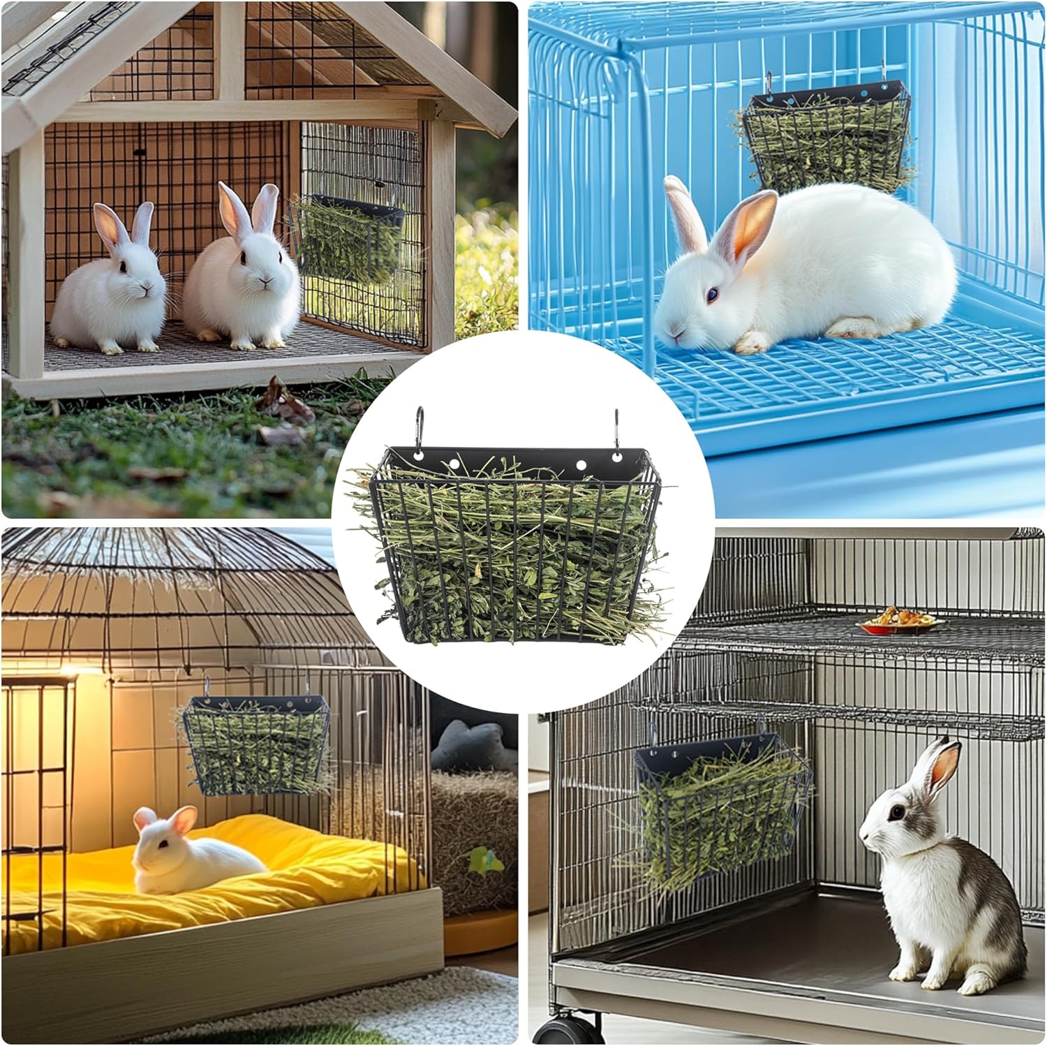 Rabbit Hay Feeder, with Heavy-Duty Metal Frame, Hay Holder for Rabbits - for Rabbits, Bunny, Guinea Pigs, Chinchillas, 9.6x4.5x6.3 inch - Image 5