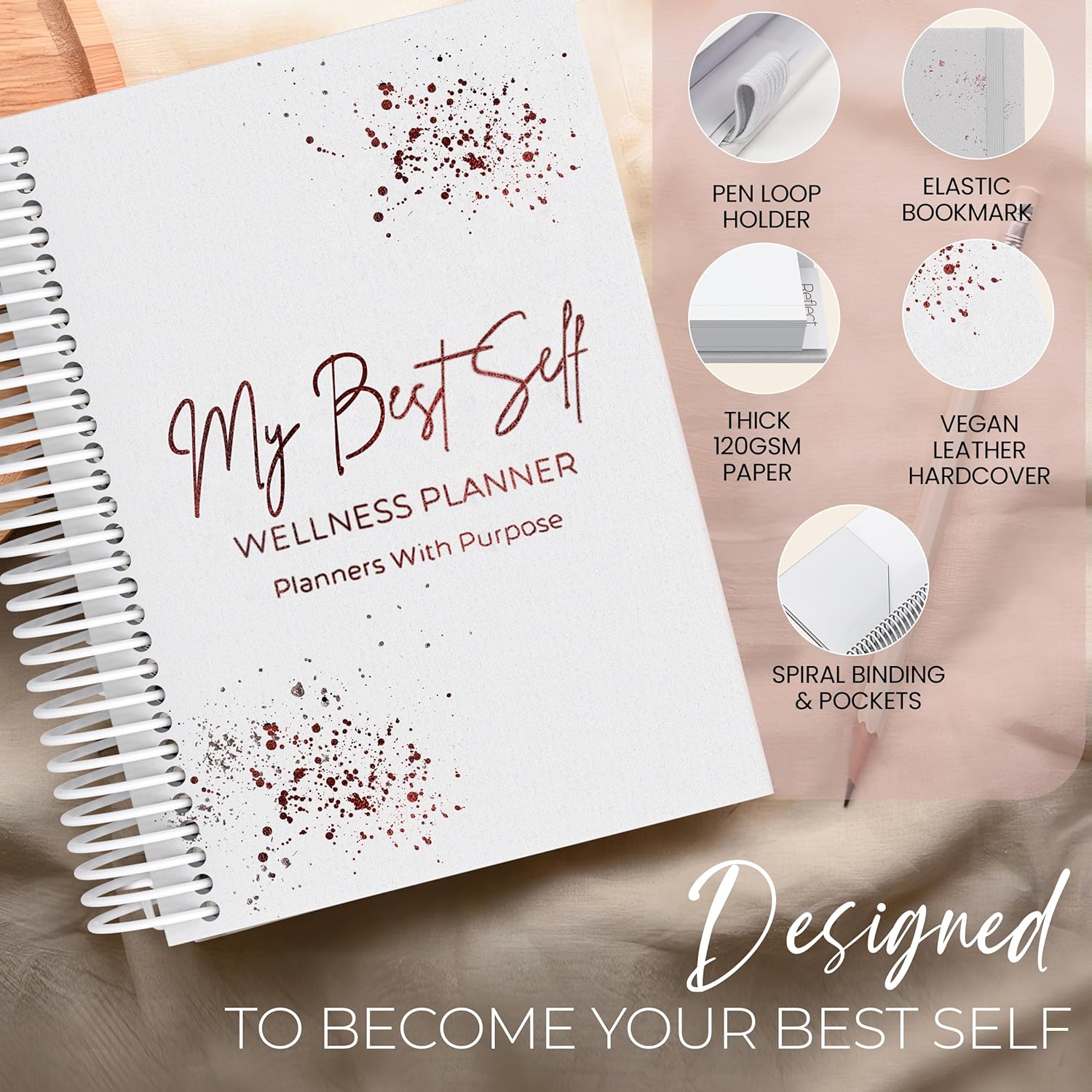 Wellness Journal – Daily Self Care Lifestyle Planner to Support Physical, Mental, & Emotional Health – Guided Prompts Self Love Diary to Practice Gratitude, Reflection, and Goals - Image 5