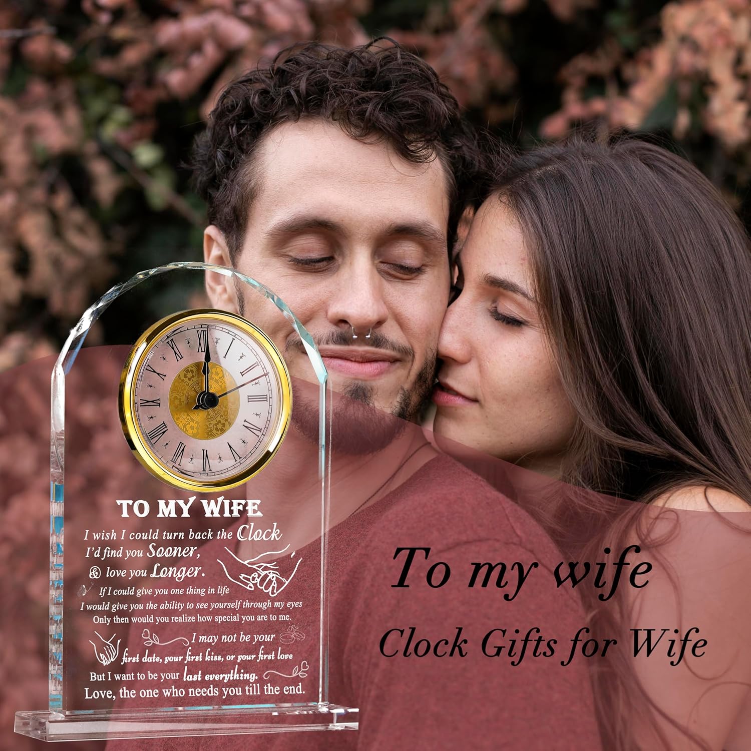 Movdyka Gifts for Wife from Husband Unique - Crystal Clock Engraved Personalized Gifts for My Lover Who Has Everything - Birthday Anniversary Wedding Present Ideas for Wife - Image 2