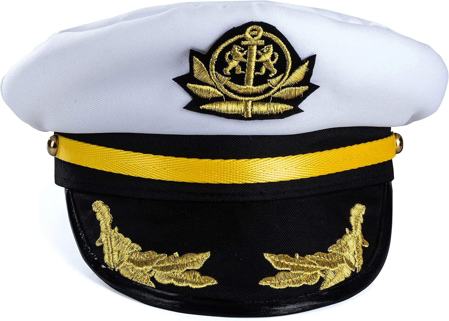 Funny Party Hats Yacht Captain Hat – Sailor Cap, Skipper Hat, Navy Marine Hat - Adjustable - Costume Accessories (White) - Image 3