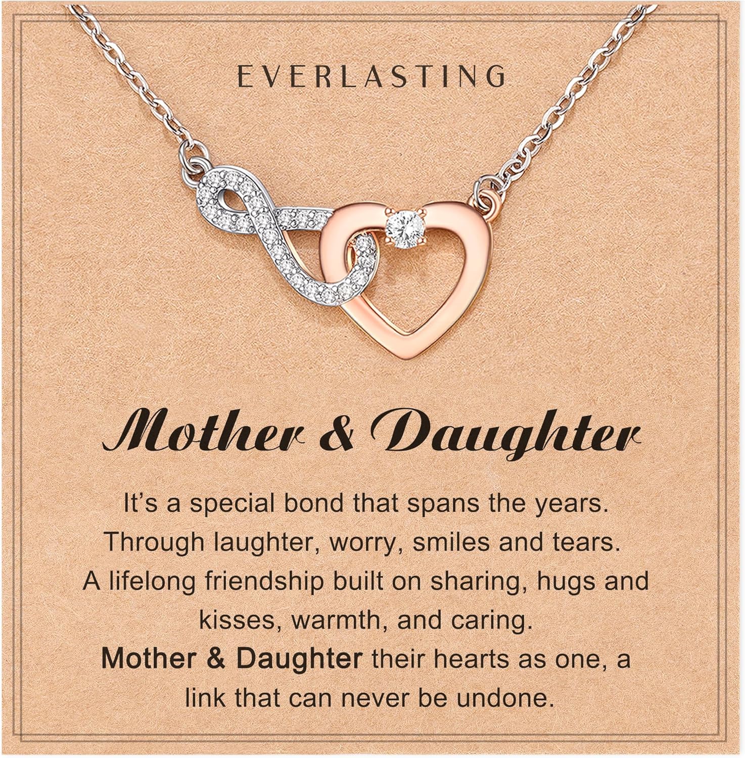 Shonyin Everlasting Heart Necklace for Women Girls Mother (Bonus) Daughter (Sons) Girlfriend Grandma Granddaughter Mother Daughter in Law Sister (in Law) Soulmate Wife Birthday Christmas Gifts