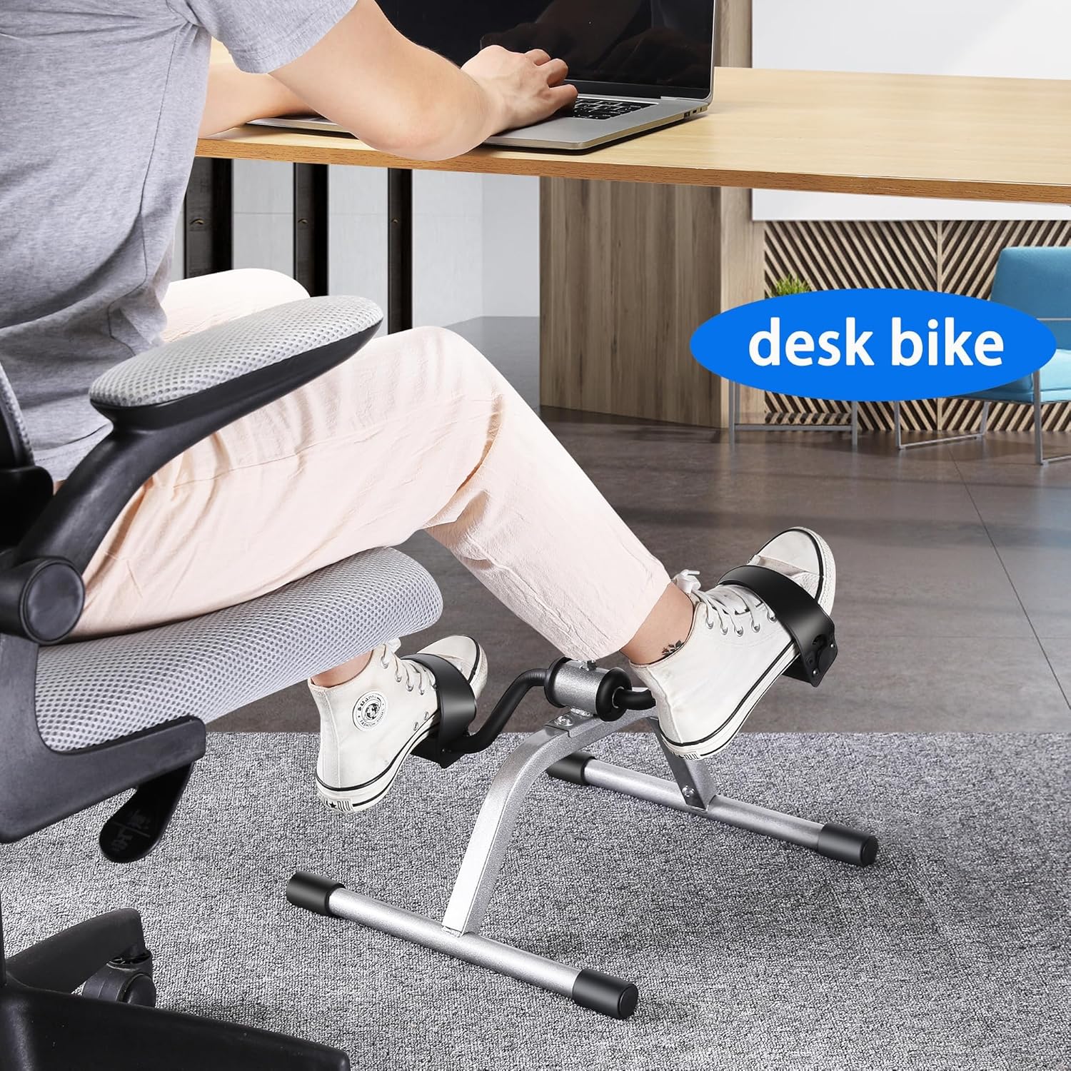 Pedal Exercise mini Exercise Bike for Leg and Arm Recovery Exercise Lightweight and Portable Floor Bike - Image 5