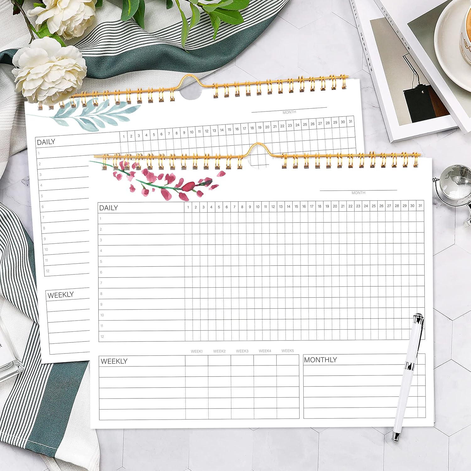 Habit Tracker Calendar- 12 Months Undated Daily, Weekly & Monthly Period Habit Tracker Journal, Writable Habits Track Calendar for Goal Setting, Boost Productivity, Workout Motivation & Self Care Tool - Image 8