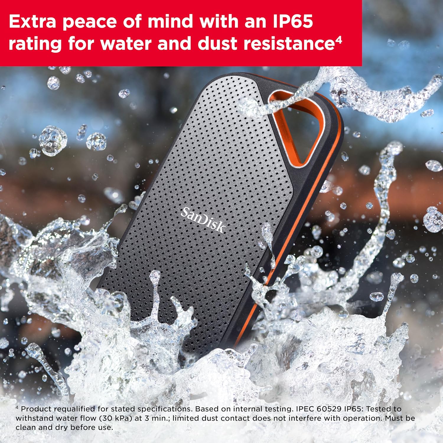 SanDisk 4TB Extreme PRO Portable SSD - Up to 2000MB/s - USB-C, USB 3.2 Gen 2x2, IP65 Water and Dust Resistance, Updated Firmware - External Solid State Drive - SDSSDE81-4T00-G25 - Image 6