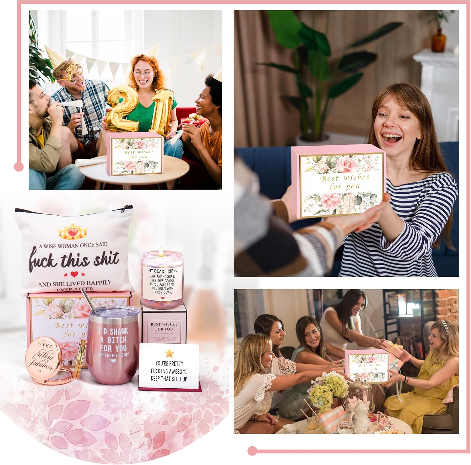 Birthday Gifts for Women Best Friends,Friendship Gifts for Women Her BFF Female Friends Bestie Sister Gift Basket from Sister Lavender Scented Candles 12oz Tumbler - Image 7
