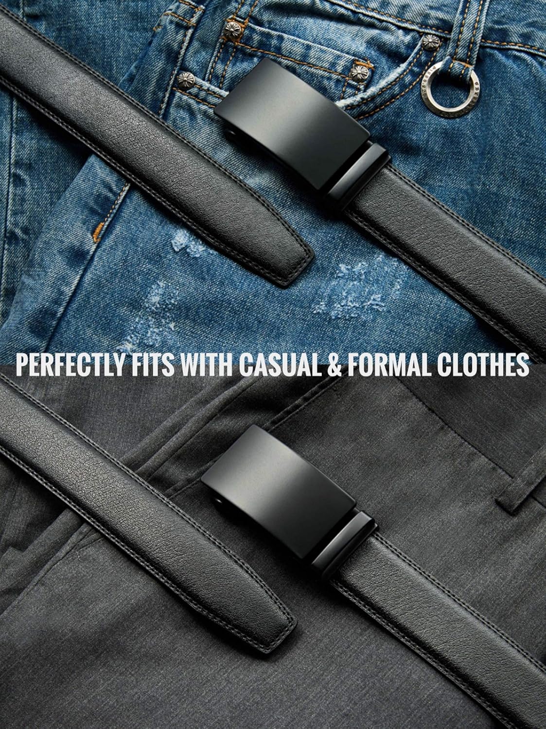 CHAOREN Mens Belt - Mens Ratchet Belt Leather 1 3/8" for Dress Pant - Micro Adjustable Belt Fit Everywhere - Image 6
