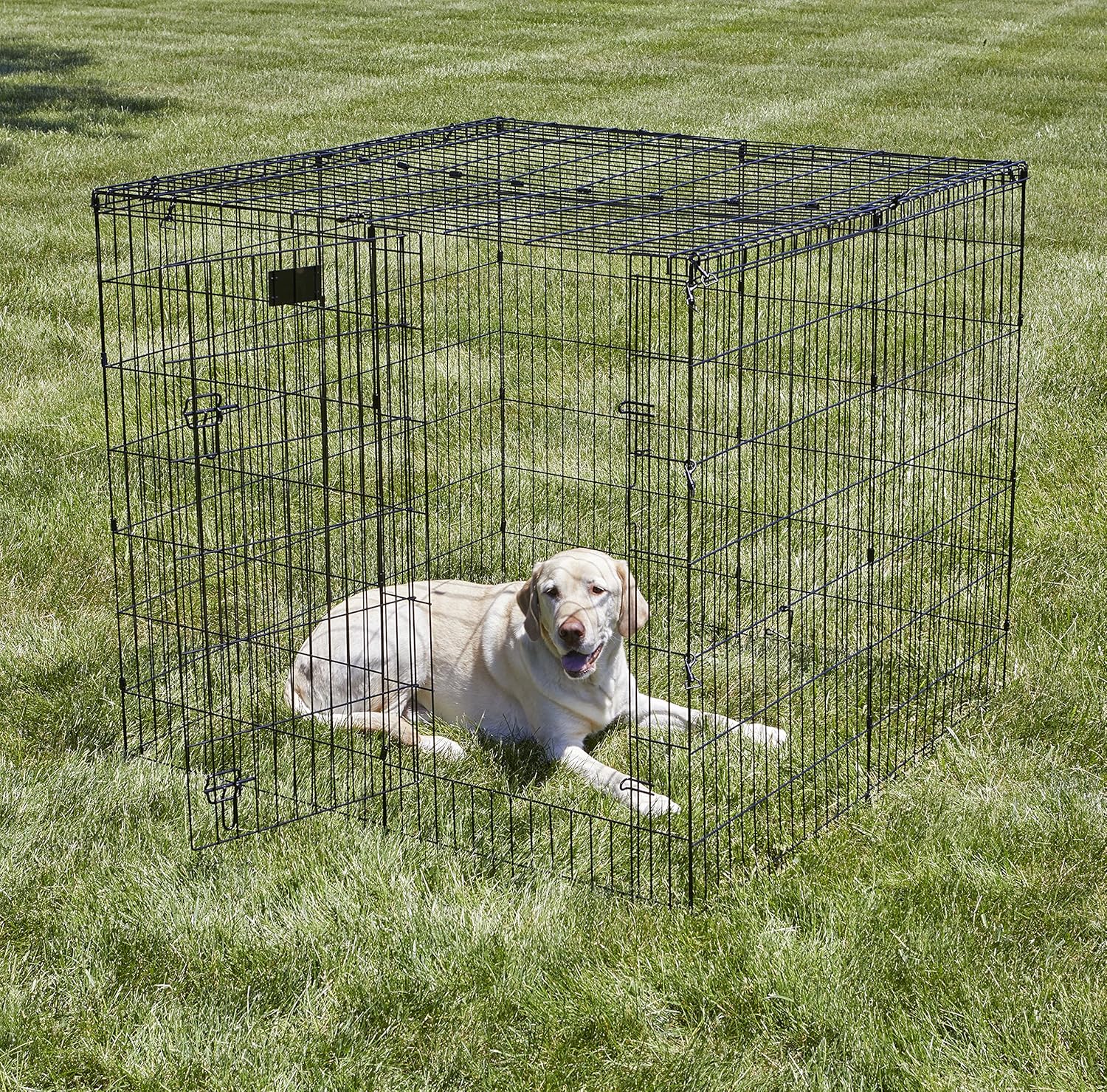 MidWest Homes for Pets Dog Exercise Pen Wire Mesh Sunscreen Top for Dog Pens and Playpens, Rust Resistant, Black E-Coated, Hardware Included, 540-WM - Image 2