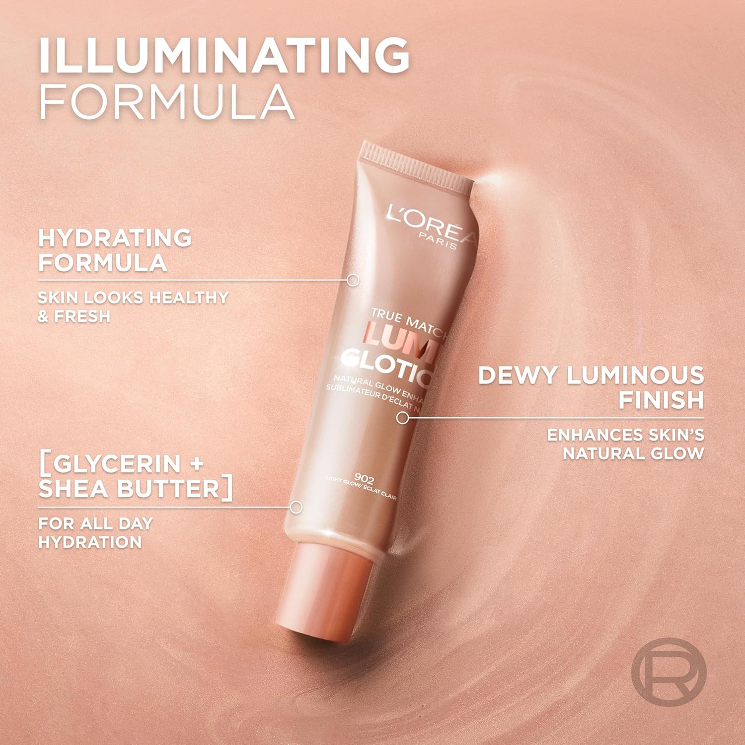 L'Oreal Paris Makeup True Match Lumi Glotion, Natural Glow Enhancer, Illuminator Highlighter, Bronzing Drops For a Sun-Kissed Glow, 903 Medium - Image 5