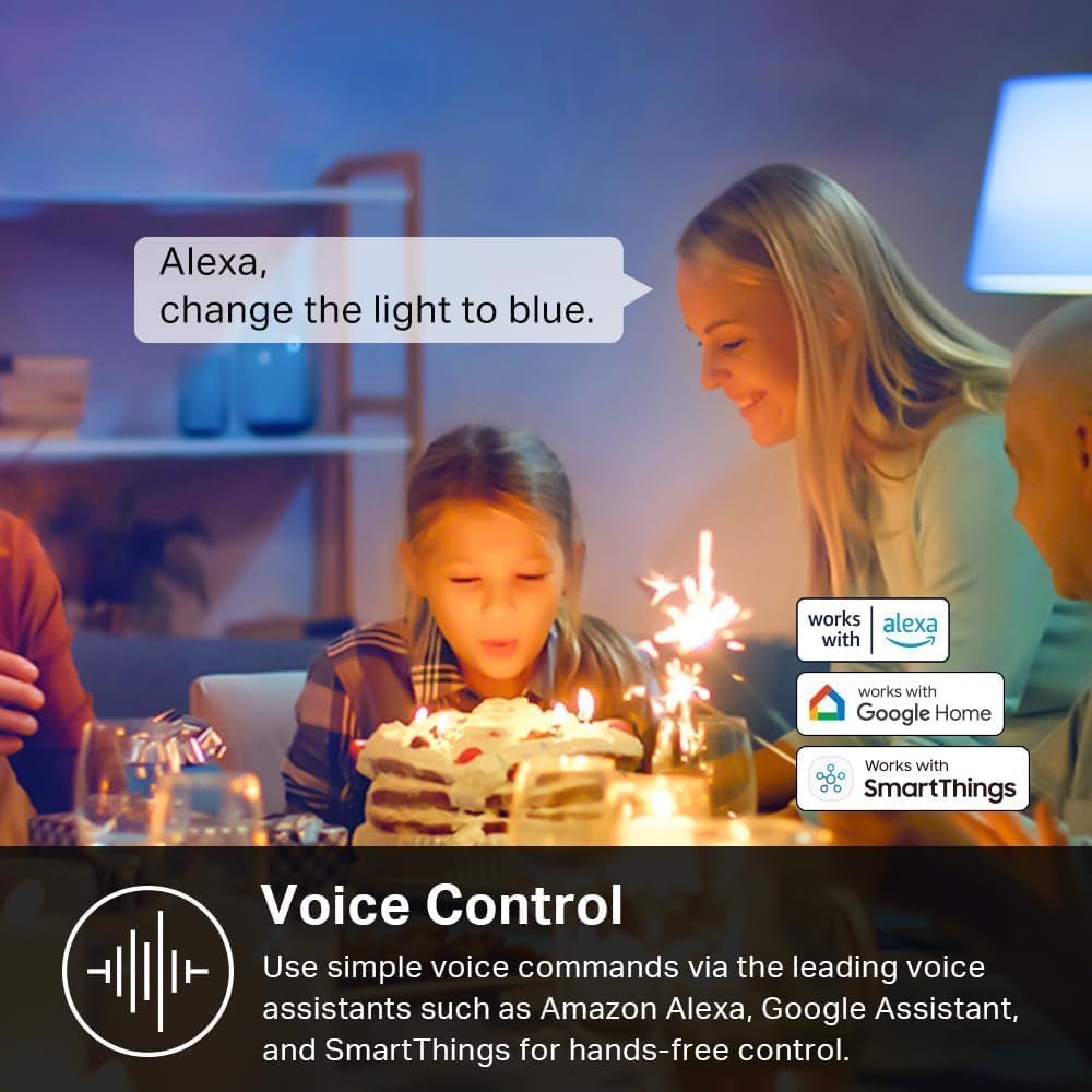 Kasa Smart Light Bulbs, Full Color Changing Dimmable Smart WiFi Bulbs Compatible with Alexa and Google Home, A19, 9W 800 Lumens,2.4Ghz only, No Hub Required, 4 Count (Pack of 1), Multicolor (KL125P4) - Image 8