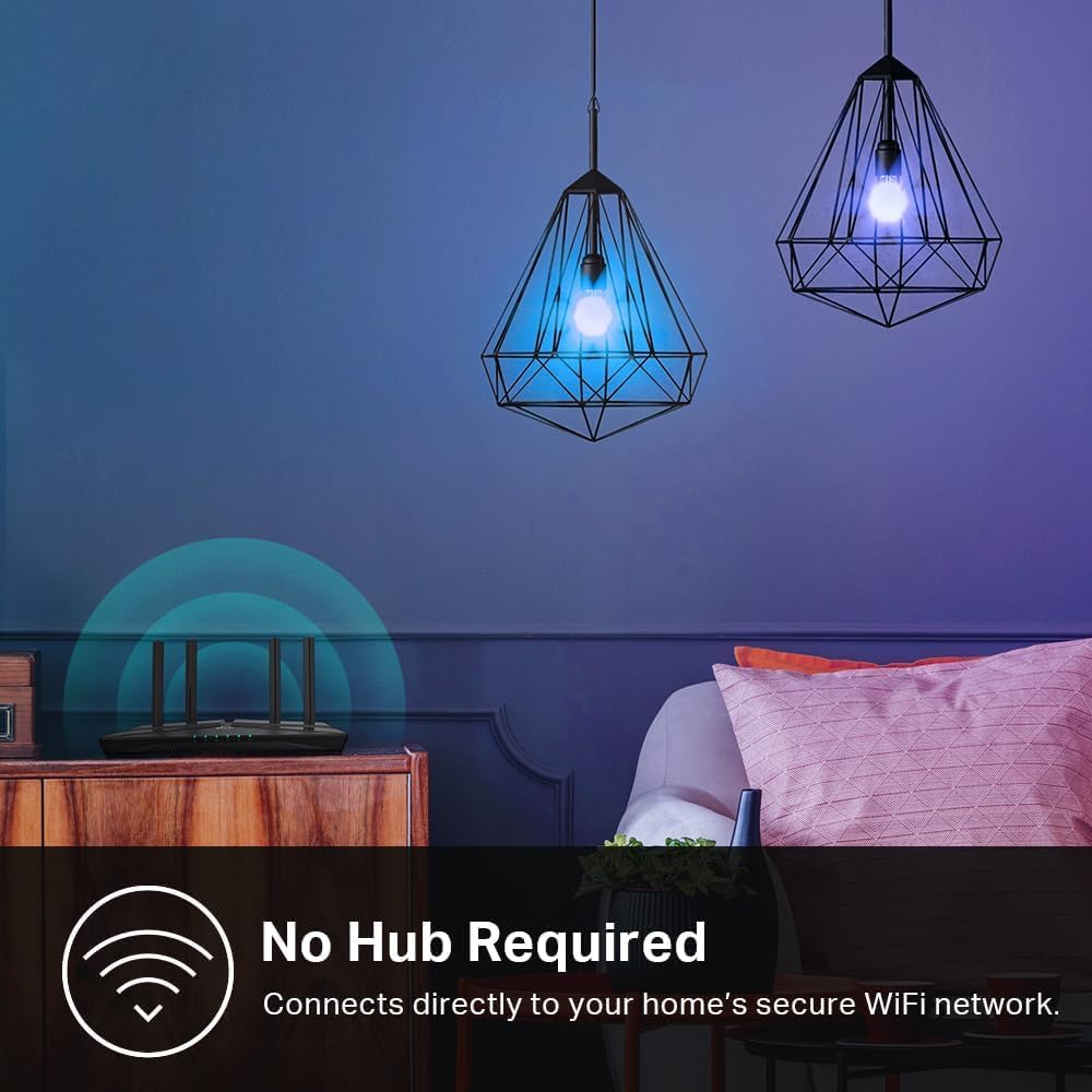 Kasa Smart Light Bulbs, Full Color Changing Dimmable Smart WiFi Bulbs Compatible with Alexa and Google Home, A19, 9W 800 Lumens,2.4Ghz only, No Hub Required, 4 Count (Pack of 1), Multicolor (KL125P4) - Image 9