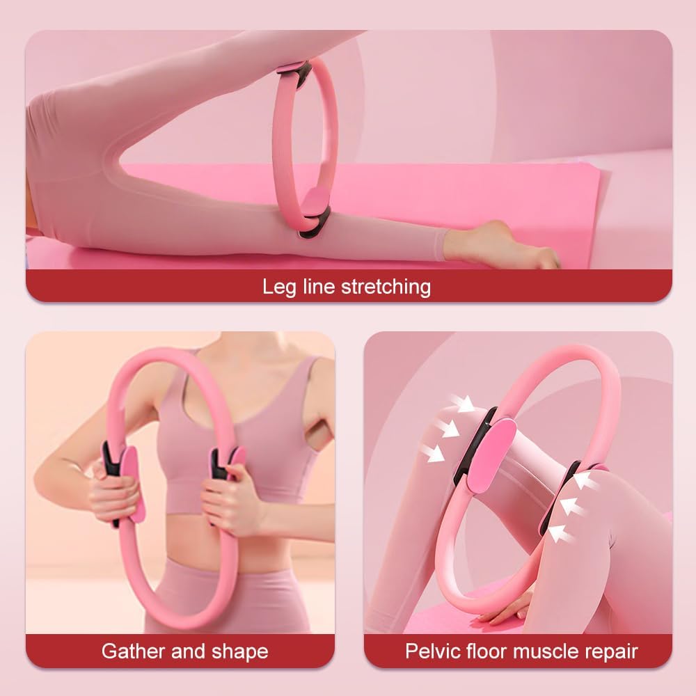 Pilates Ring Fitness Trainer, 2025 New Pilates Circles for Workouts Beginners Men Women,Yoga Rings Home Exercise Equipment Fitness Circle for Toning Arm Thigh - Image 5