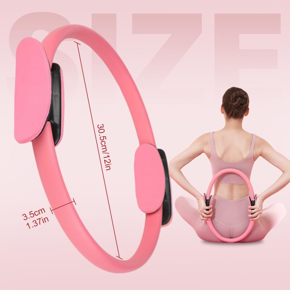 Moonboat Pilates Ring Fitness Trainer, Dual Padded Handles Yoga Rings for Beginners Toning Arms, for Home Workout Mat & Reformer Workouts - Image 4